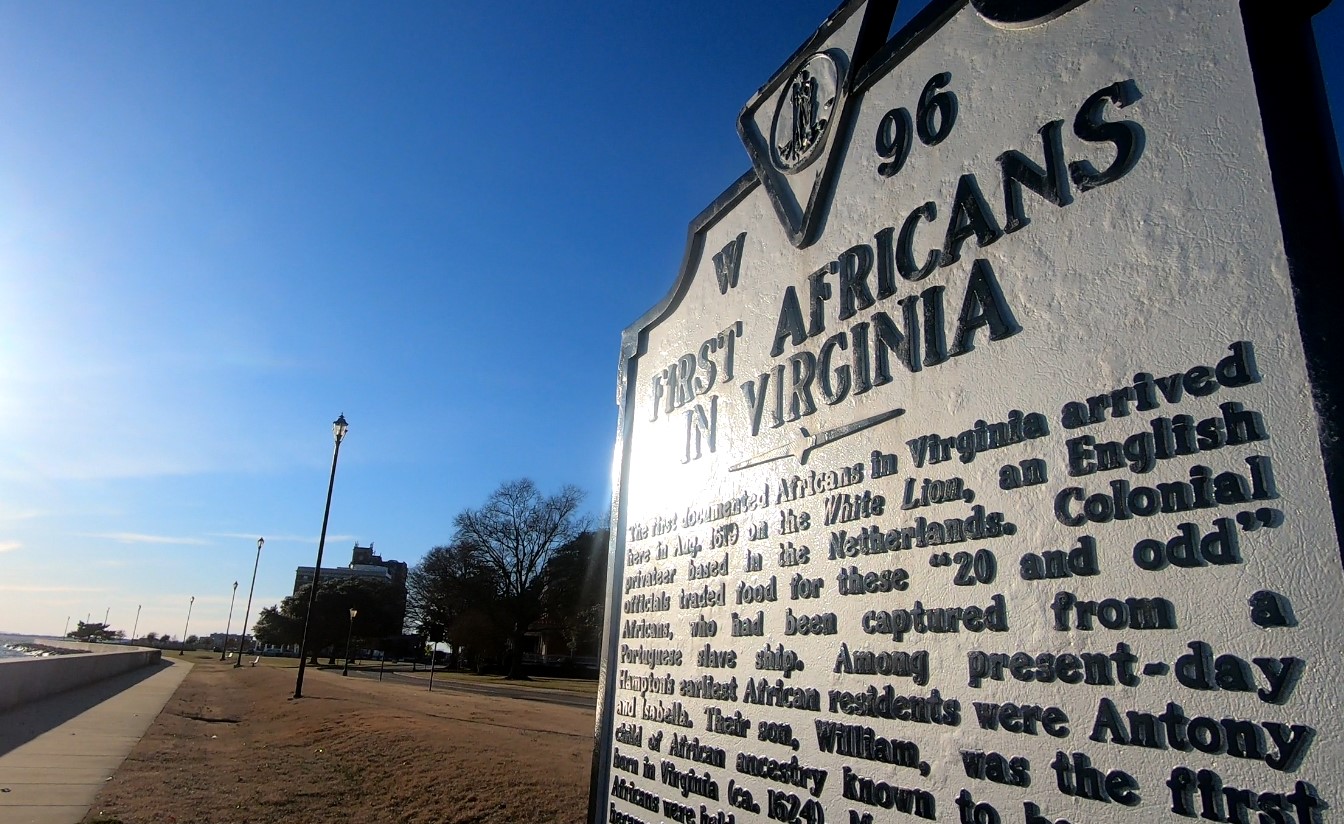 First Africans in Virginia Historical Marker at Fort Monroe