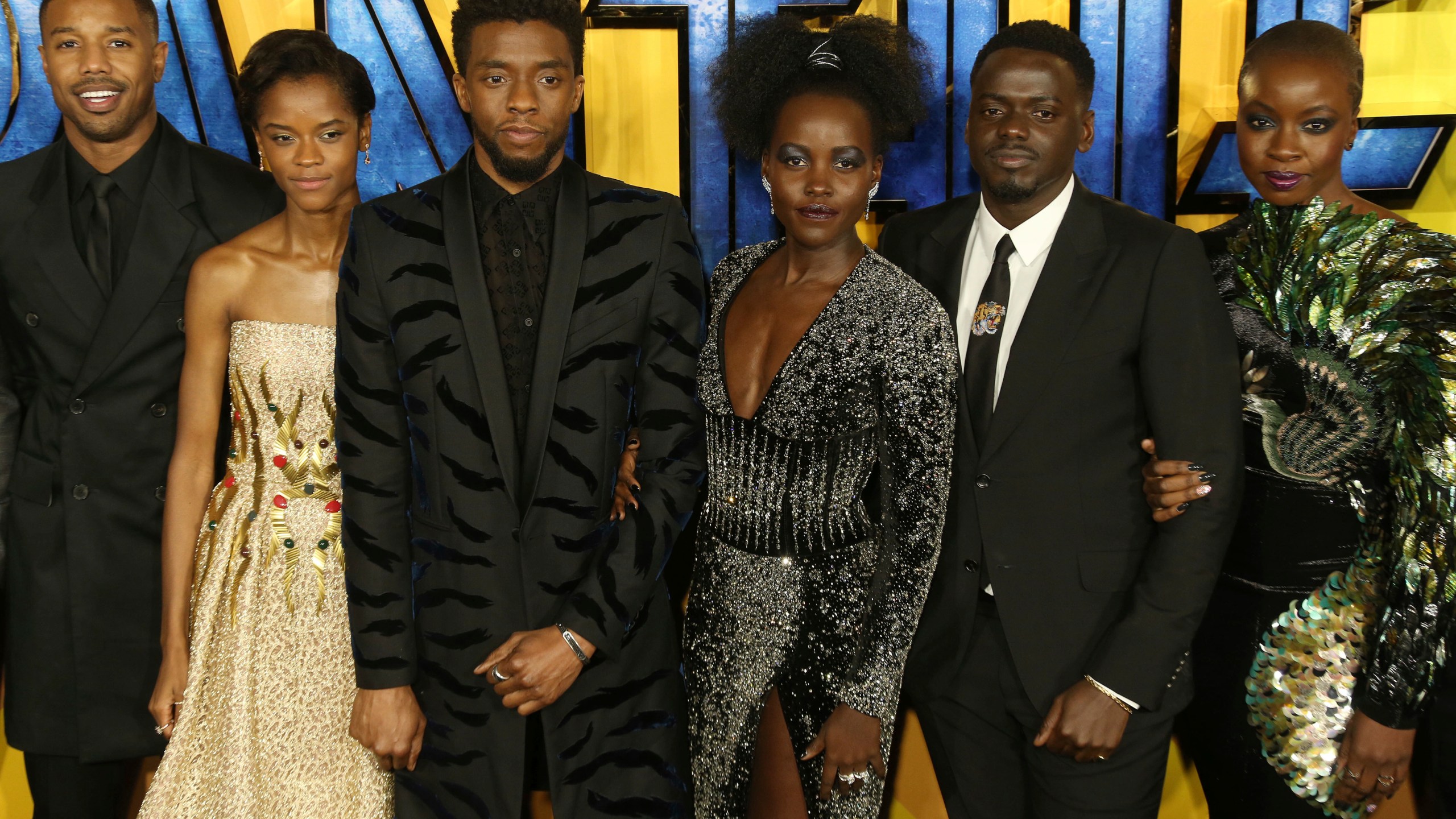 Michael B. Jordan, Leitia Wright, Chadwick Boseman, Lupita Nyong'o, Daniel Kaluuya, Danai Gurira