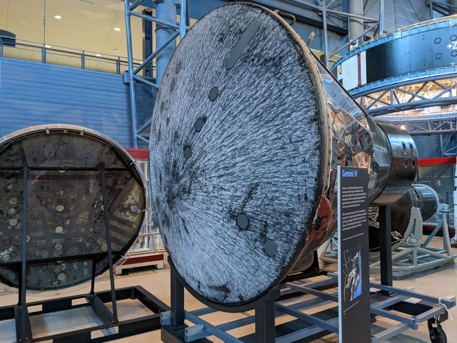 GEMINI IV Capsule showing the charred heatshield.