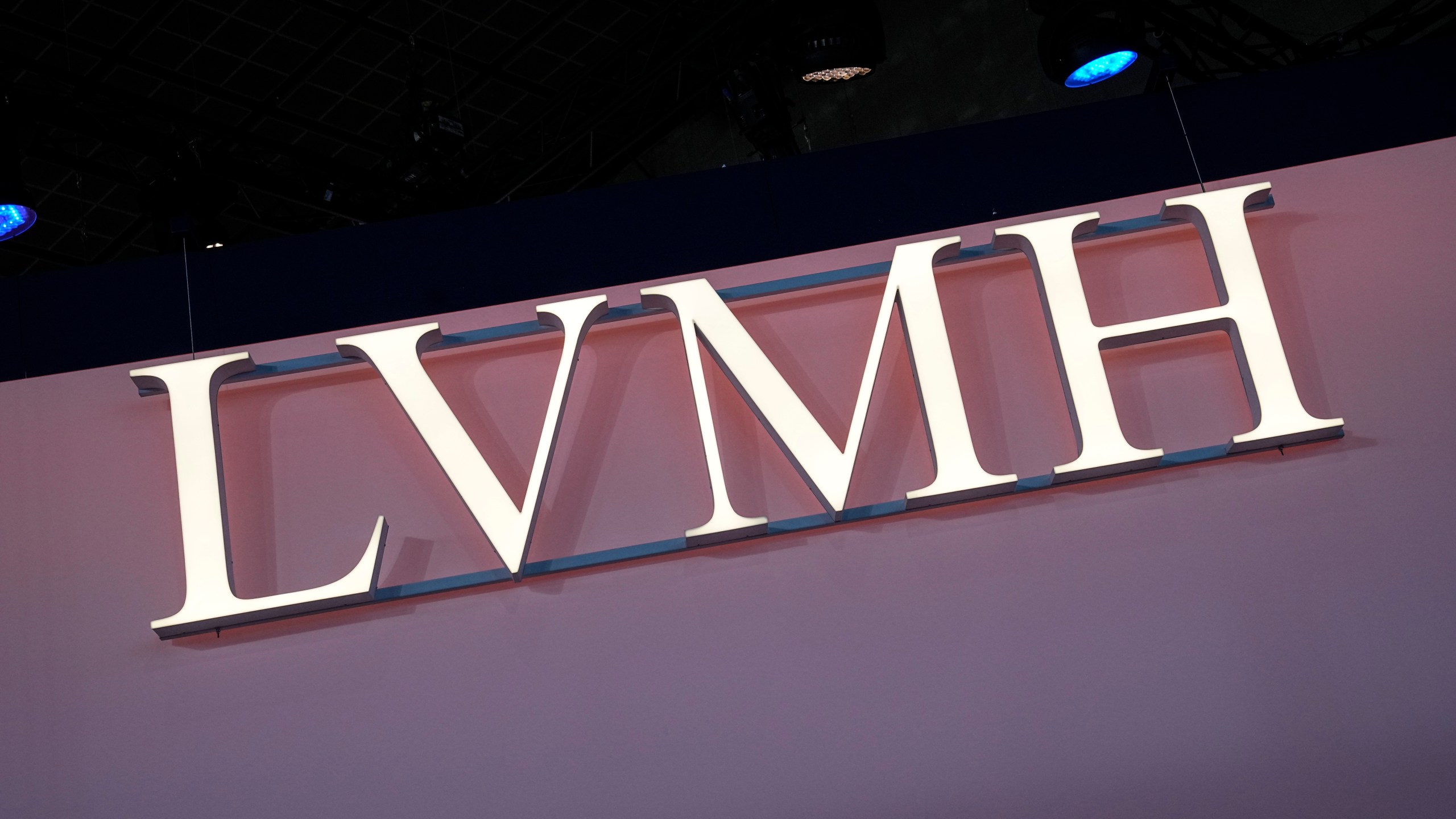 FILE - The LVMH logo is photographed at the Vivatech show in Paris, June 15, 2023. The world’s biggest luxury group, LVMH Moët Hennessy Louis Vuitton, officially announced a sponsorship deal Monday, July 24, 2023 with the 2024 Paris Olympics and Paralympics, joining the ranks of top-tier French sponsors such as banking group BPCE, pharmaceutical maker Sanofi and supermarket operator Carrefour. (AP Photo/Michel Euler, File)