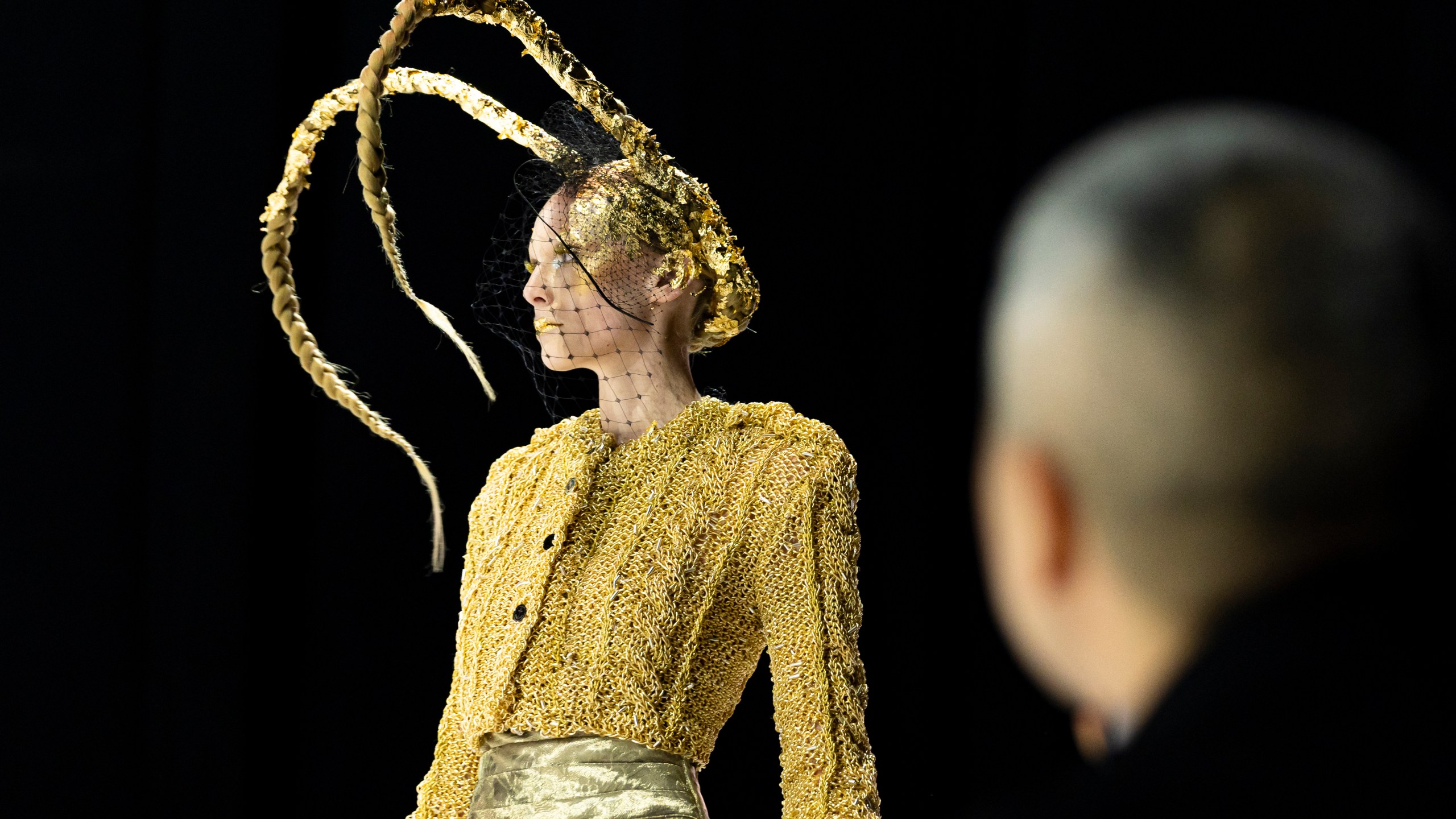 A model walks the runway during the Thom Browne fall/winter 2024 fashion show during New York Fashion Week, Wednesday, Feb. 14, 2024, in New York. (AP Photo/Peter K. Afriyie)