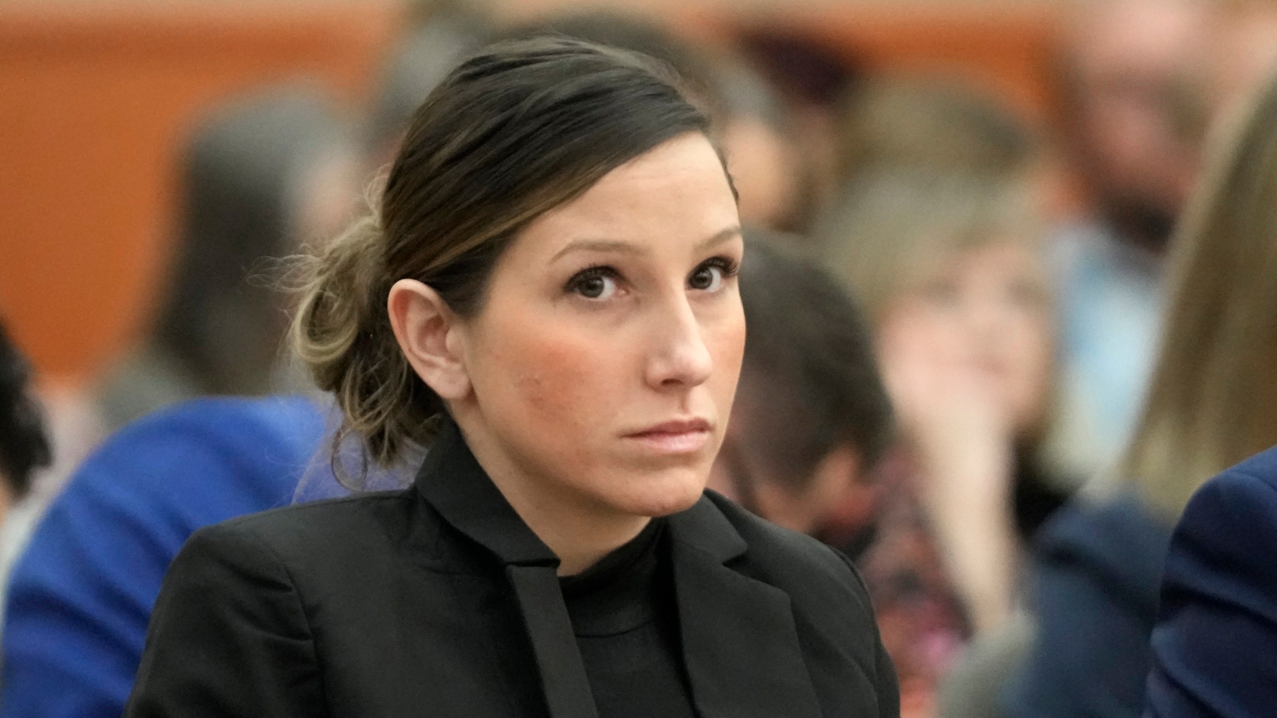 FILE - Kouri Richins, a Utah mother of three who authorities say fatally poisoned her husband, Eric Richins, in March 2022, then wrote a children's book about grieving, looks on during a hearing, Nov. 3, 2023, in Park City, Utah. Richins faces another attempted murder charge for allegedly drugging her husband weeks earlier on Valentine's Day, according to new charging documents filed Monday, March 25, 2024. (AP Photo/Rick Bowmer, Pool, File)