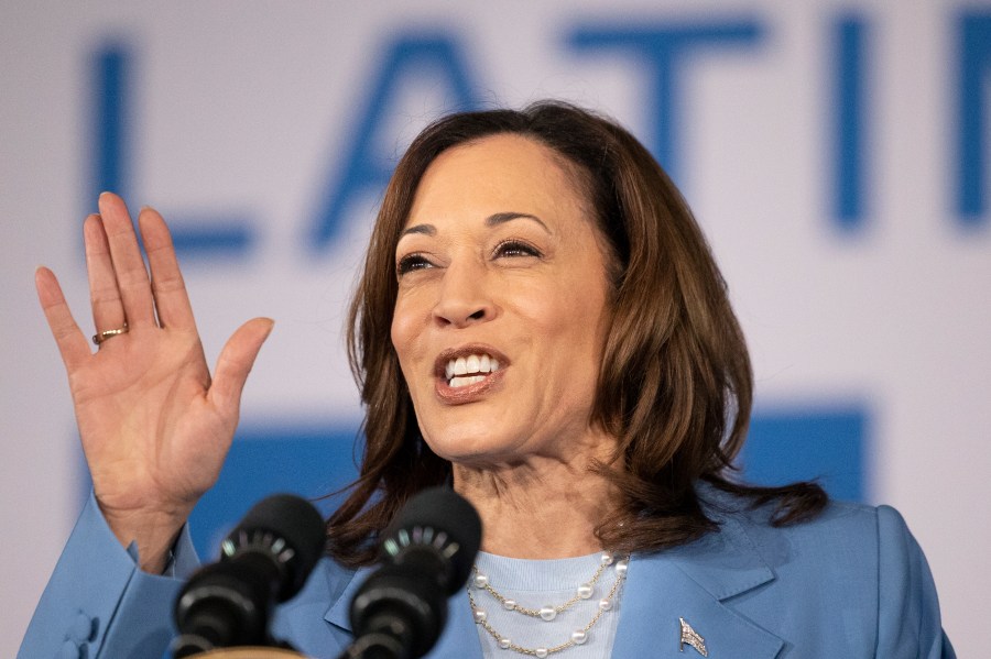 Vice President Kamala Harris speaks during a post debate campaign rally, Friday, June 28, 2024, in Las Vegas. (AP Photo/Ronda Churchill)