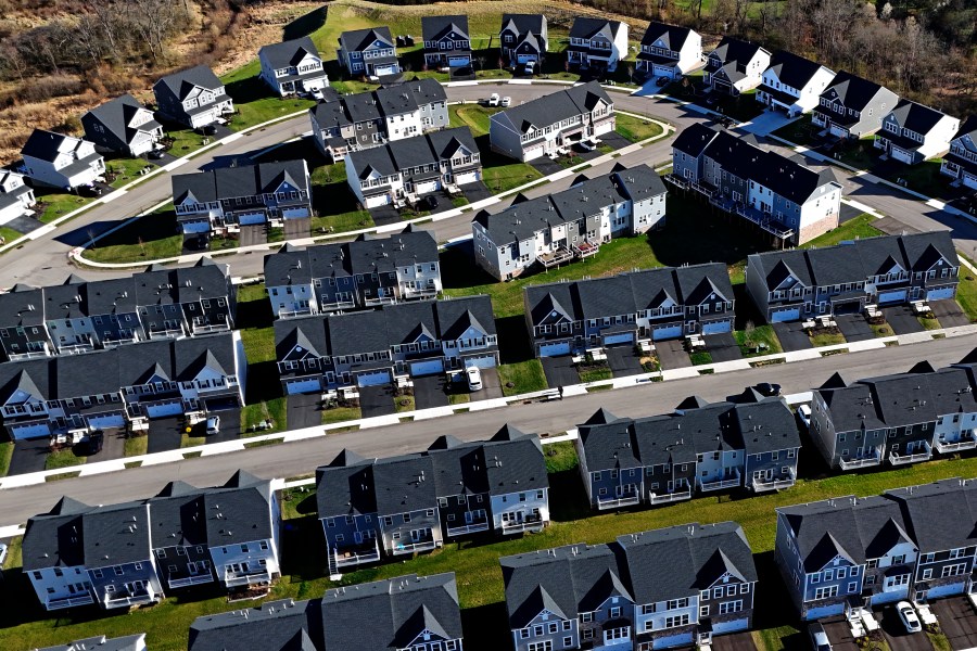 FILE - A housing development in Cranberry Township, Pa., is shown on March 29, 2024. The nation's housing market sales slump is dragging on into its third straight year, as evidenced by another weak spring home buying season. (AP Photo/Gene J. Puskar, File)