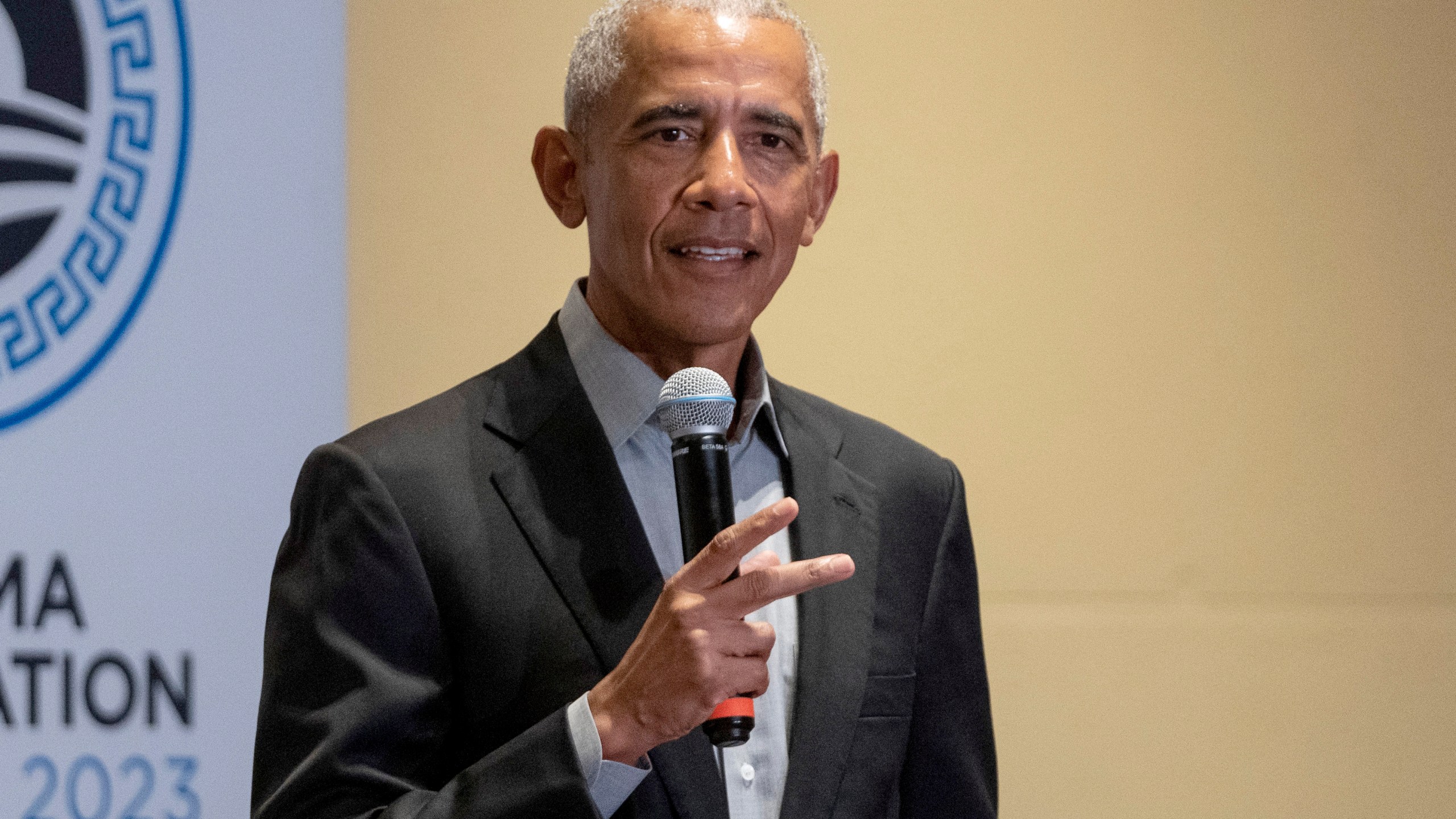 FILE - Former President Barack Obama speaks in Athens, Greece, June 21, 2023. Democrats at the highest levels are making a critical push for President Joe Biden to reconsider his election bid. Obama has privately expressed concerns to Democrats about Biden’s candidacy. And Speaker Emerita Nancy Pelosi privately warned Biden that Democrats could lose the ability to seize control in the House if he didn’t step away from the race and that polls showed he likely can’t defeat Donald Trump. (AP Photo/Petros Giannakouris, File)