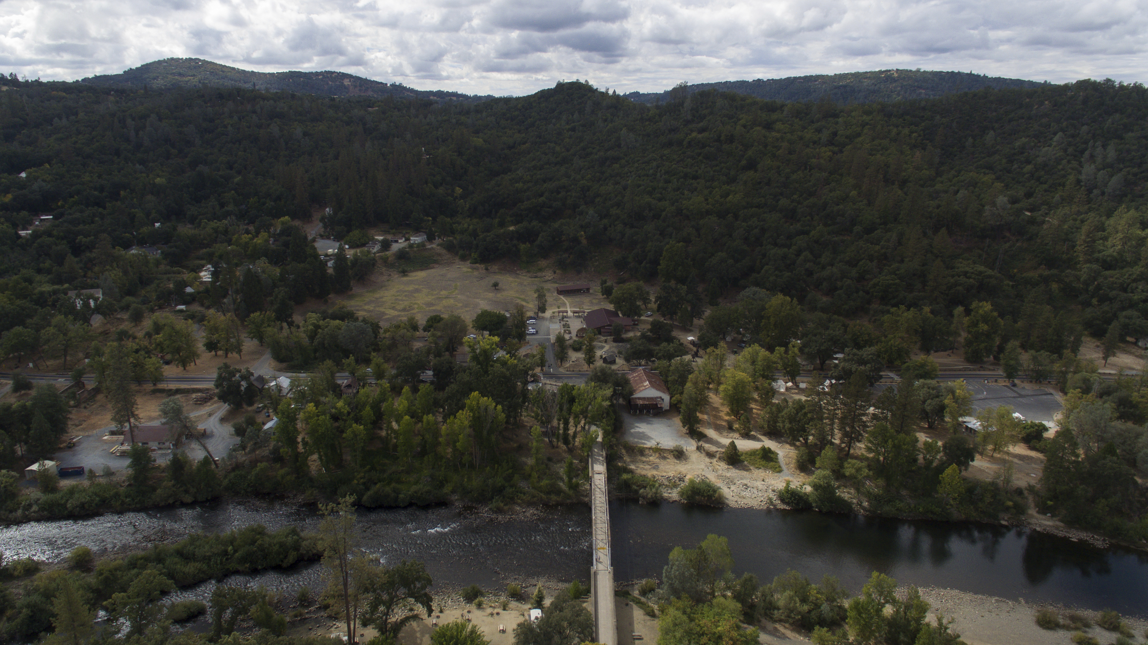 The South Fork of American River flows alongside Marshall Gold Discovery State Historic Park, Tuesday, Oct. 10, 2023, in Coloma, Calif. (AP Photo/Godofredo A. Vásquez)