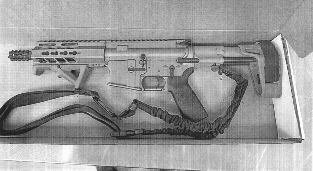 Court Exhibits showing the firearms confiscated from Dana Plummer