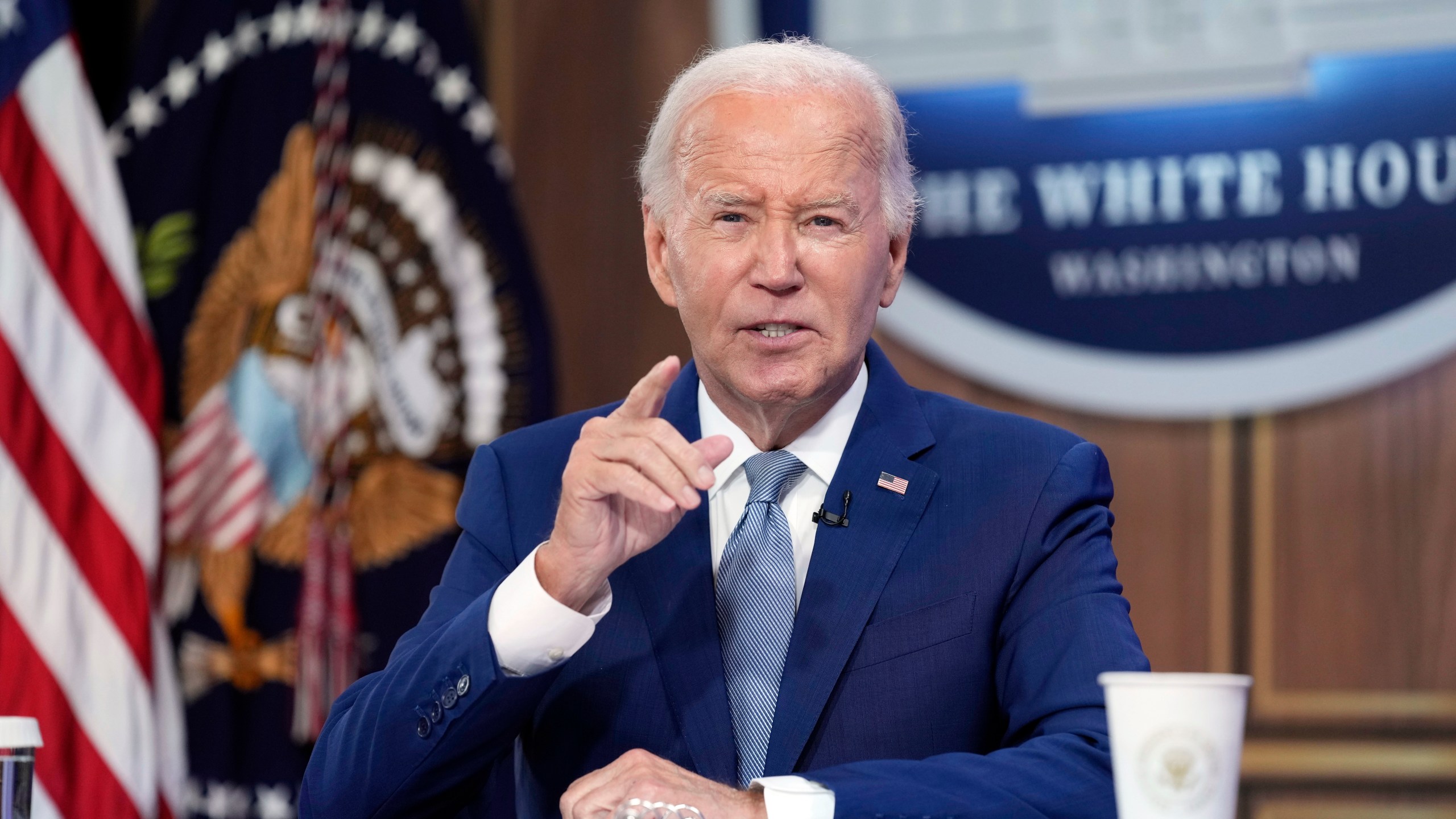 President Joe Biden speaks in the South Court Auditorium on the White House complex in Washington, Tuesday, Sept. 3, 2024, to kickoff the Investing in America event. (AP Photo/Susan Walsh)