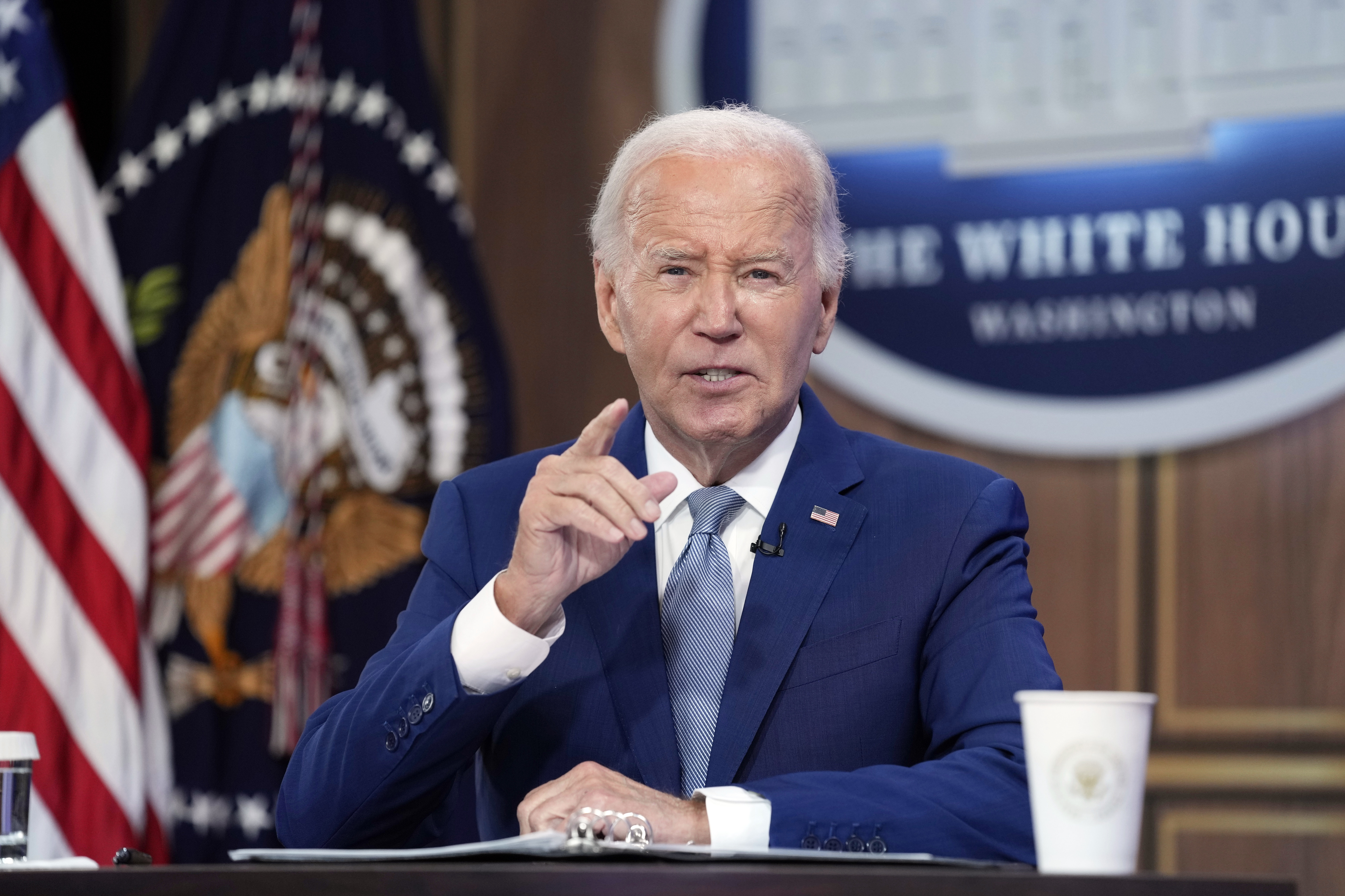 President Joe Biden speaks in the South Court Auditorium on the White House complex in Washington, Tuesday, Sept. 3, 2024, to kickoff the Investing in America event. (AP Photo/Susan Walsh)