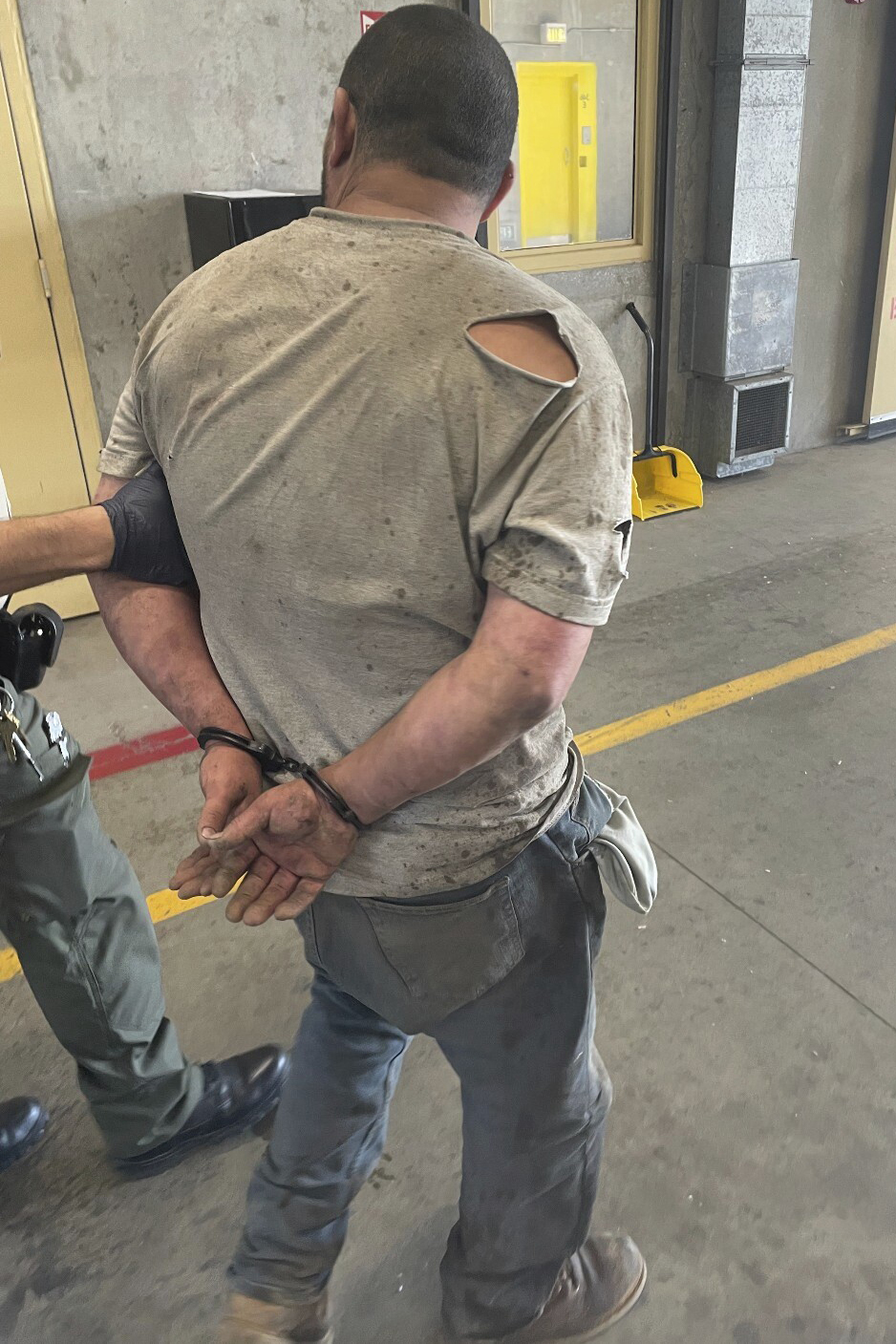 This photo provided by the Monterey County Sheriff's Office on Friday, Sept. 6, 2024, shows Vicente Arroyo, suspected of killing dozens of animals in Northern California, being arrested. (Monterey County Sheriff's Office via AP)