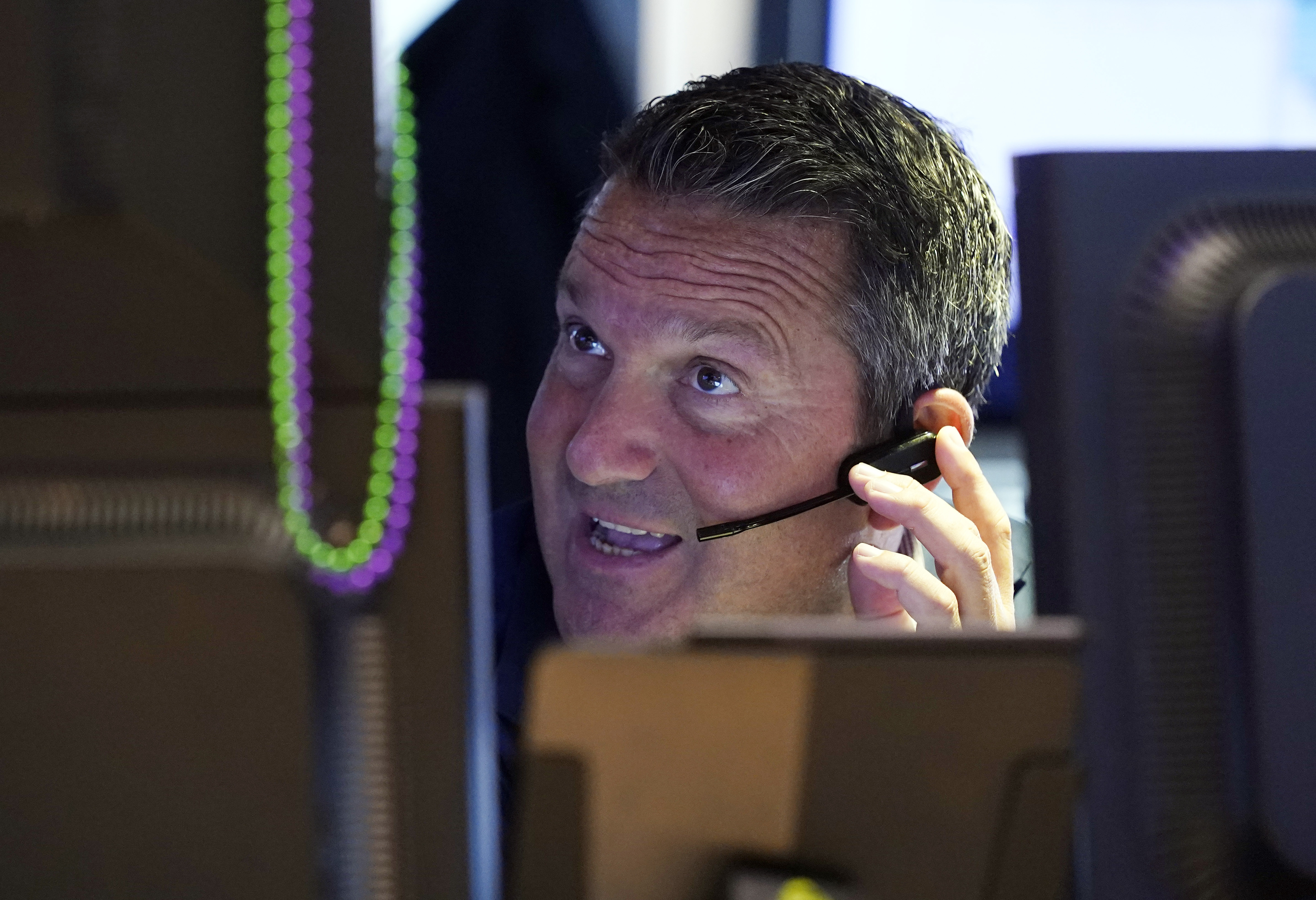 Trader Leon Montana works on the floor of the New York Stock Exchange, Wednesday, Sept. 18, 2024. (AP Photo/Richard Drew)