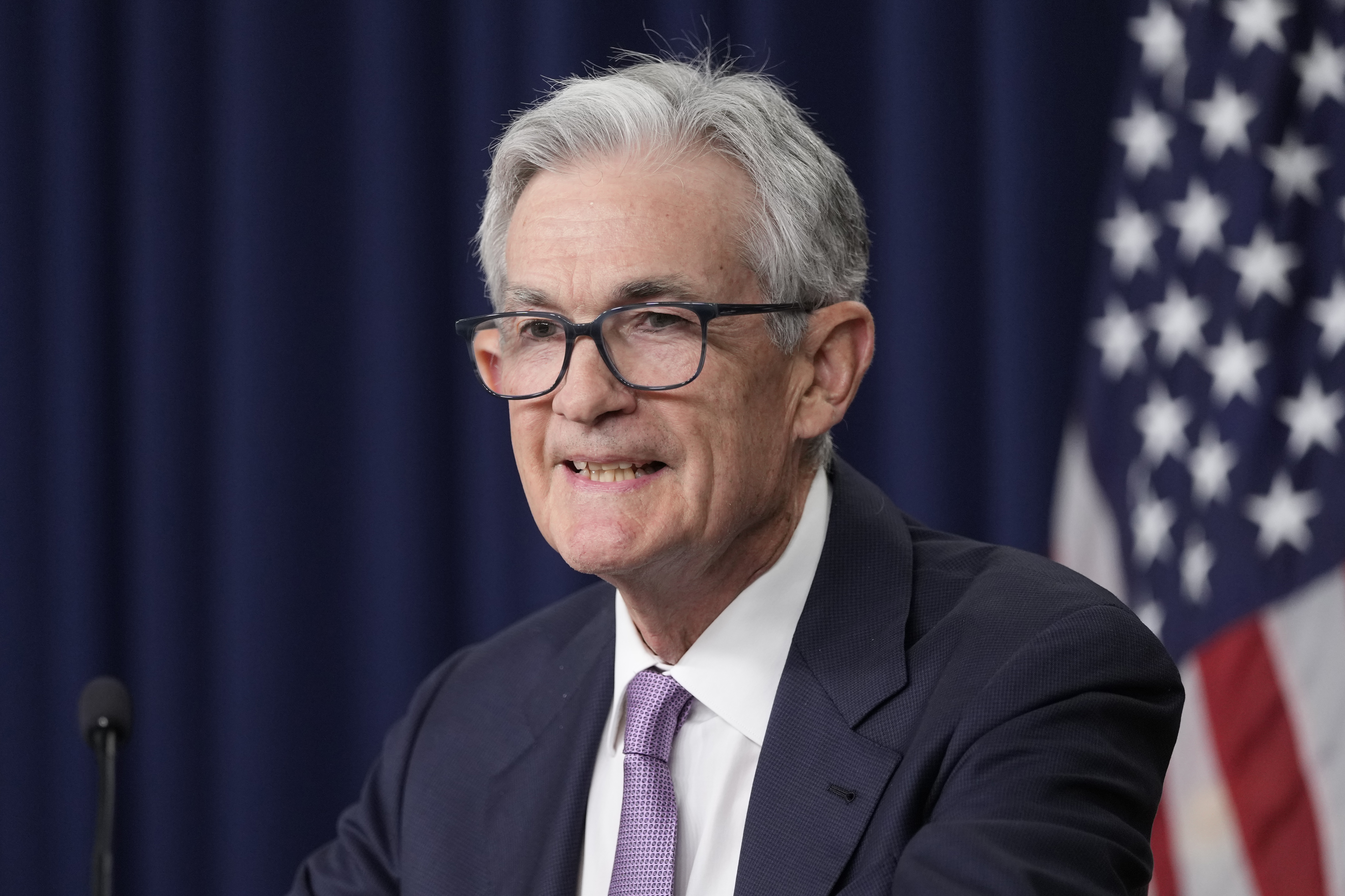 Federal Reserve Board Chairman Jerome Powell speaks during a news conference at the Federal Reserve in Washington, Wednesday, Sept. 18, 2024. (AP Photo/Ben Curtis)