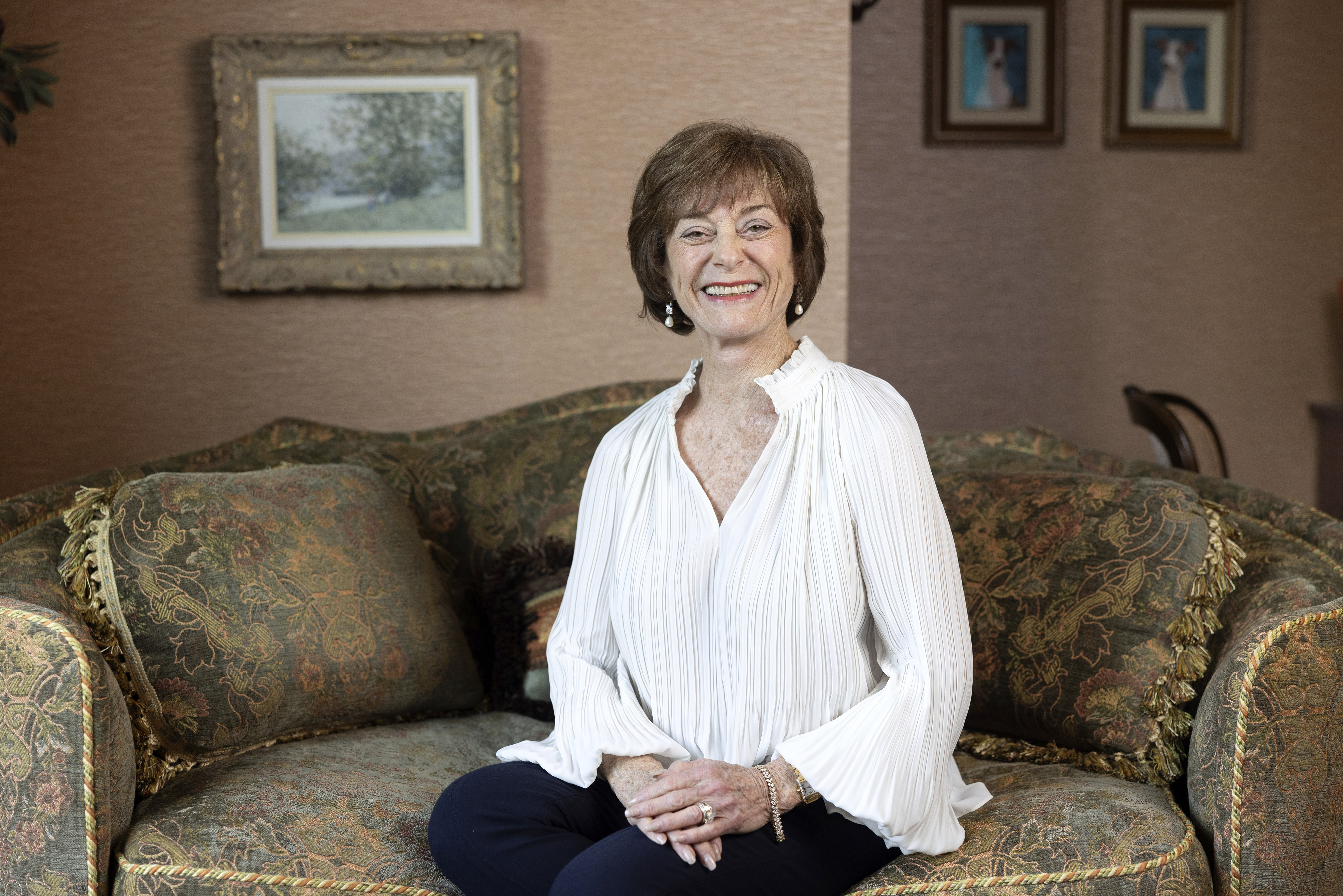 This undated photo provided by Tulane University shows Celia Scott Weatherhead posing for a portrait at her home in Cleveland, Ohio. (Tulane University via AP)