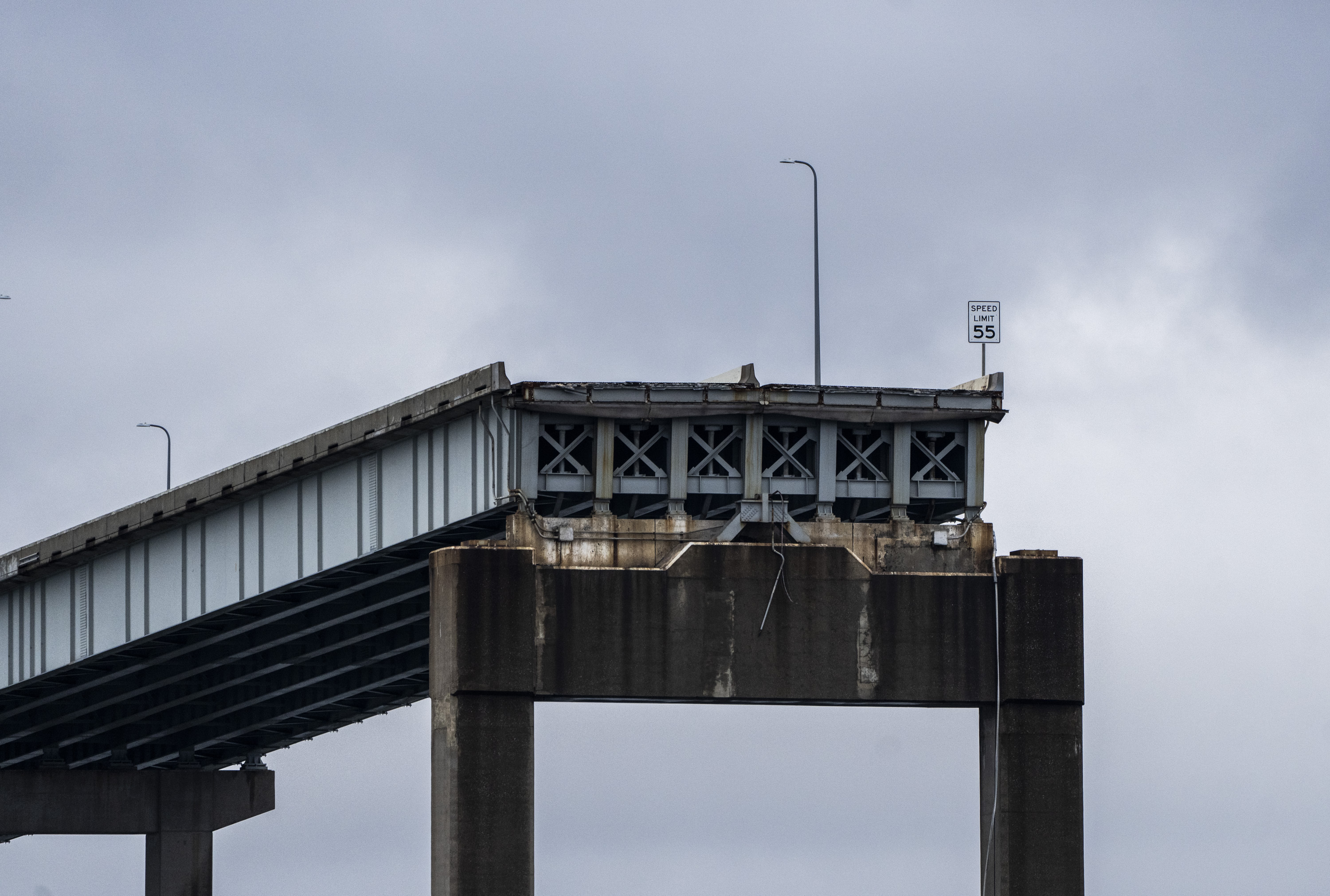 FILE - A section of the damaged and collapsed Francis Scott Key Bridge is seen, in the Baltimore port, April 1, 2024. (Kaitlin Newman/The Baltimore Banner via AP, File)