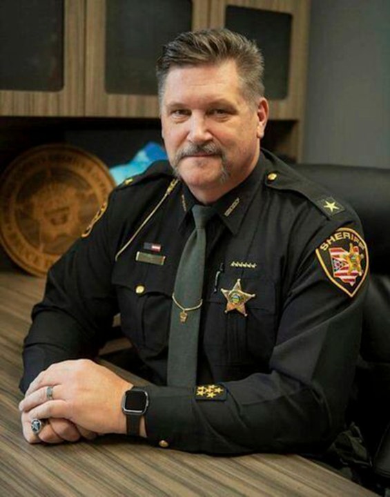 In this undated photo released by the Portage County Sheriff's Office, Sheriff Bruce D. Zuchowski poses. Zuchowski, is under fire for a social media post in which he said people with Kamala Harris yard signs should have their addresses recorded so that immigrants can be sent to live with them if Harris wins. (Portage County Sheriff's Office via AP)