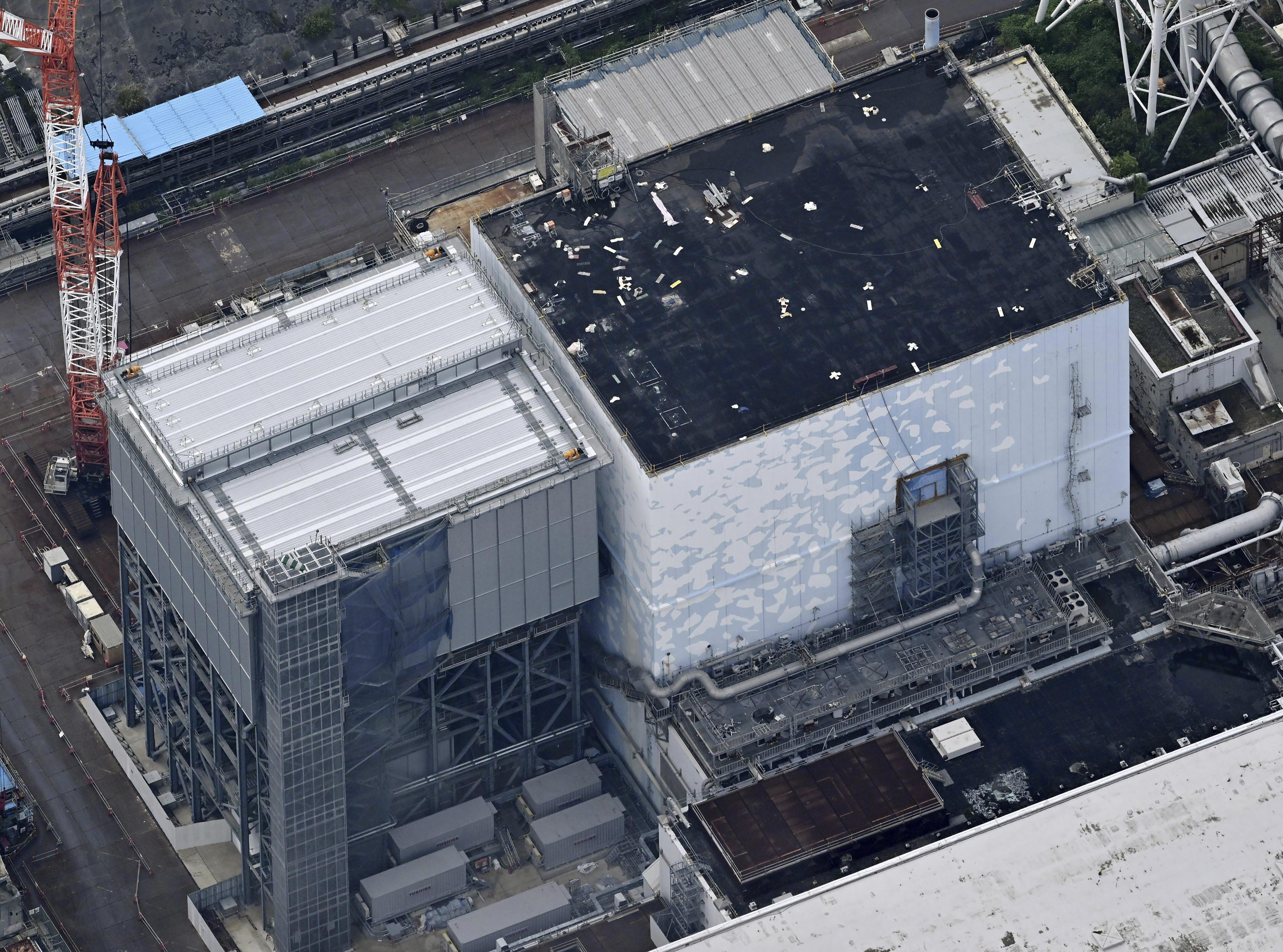 This photo shows the Unit 2 reactor of the Fukushima Daiichi nuclear power plant in Okuma, Fukushima prefecture, northern Japan, on Aug. 22, 2024. (Kyodo News via AP)