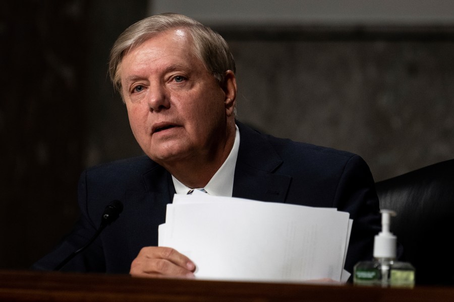 FILE - Senate Judiciary Committee chairman Sen. Lindsey Graham, R-S.C., speaks during a Senate Judiciary Committee oversight hearing on Capitol Hill in Washington, Aug. 5, 2020. (Erin Schaff/The New York Times via AP, Pool, File)