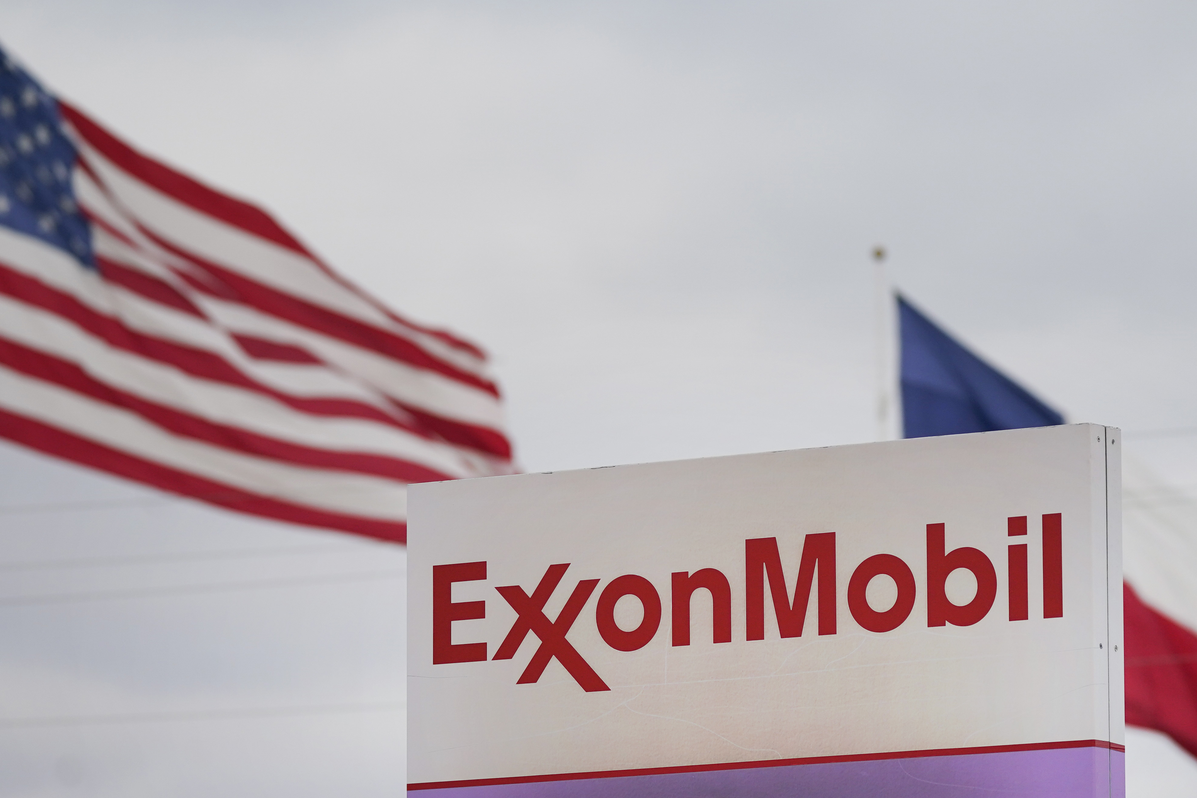 FILE - An ExxonMobil fuel storage and distribution facility in Irving, Texas, Wednesday, Jan. 25, 2023. (AP Photo/LM Otero, File)