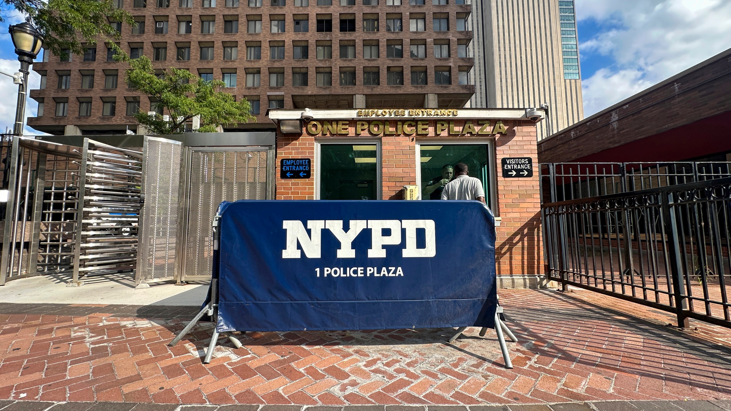 FILE - One Police Plaza, the headquarters of the New York City Police Department, is in lower Manhattan in New York on Sept. 6, 2024. (AP Photo/Ted Shaffrey, file)