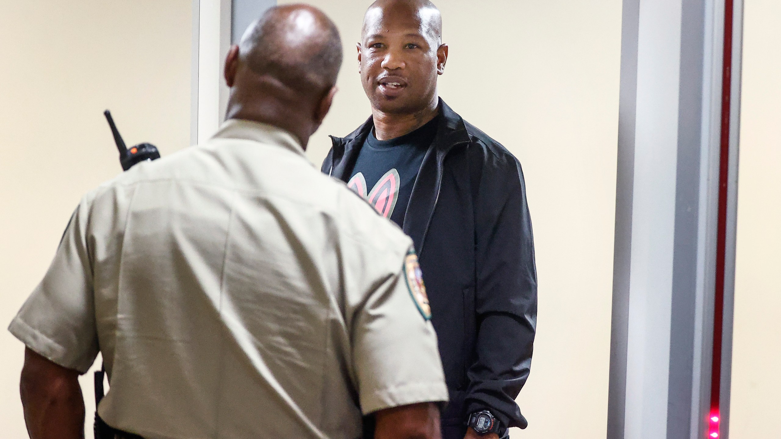 Defendant Hernandez Govan tries to enter court during the murder trial of rapper Young Dolph in Memphis, Tenn., Monday, Sept. 23, 2024. (Mark Weber/Daily Memphian via AP, Pool)