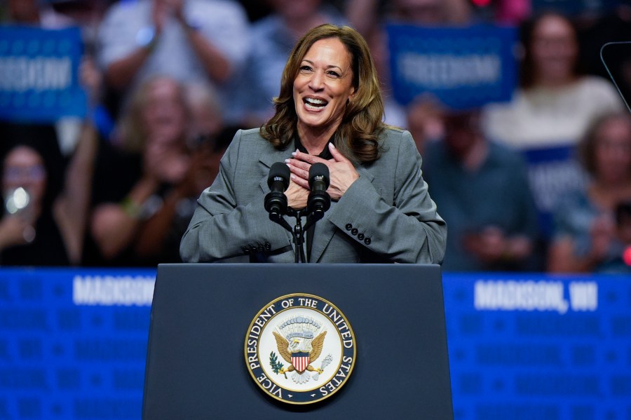 FILE - Democratic presidential nominee Vice President Kamala Harris speaks at a campaign event Sept. 20, 2024, in Madison, Wis. (AP Photo/Morry Gash)