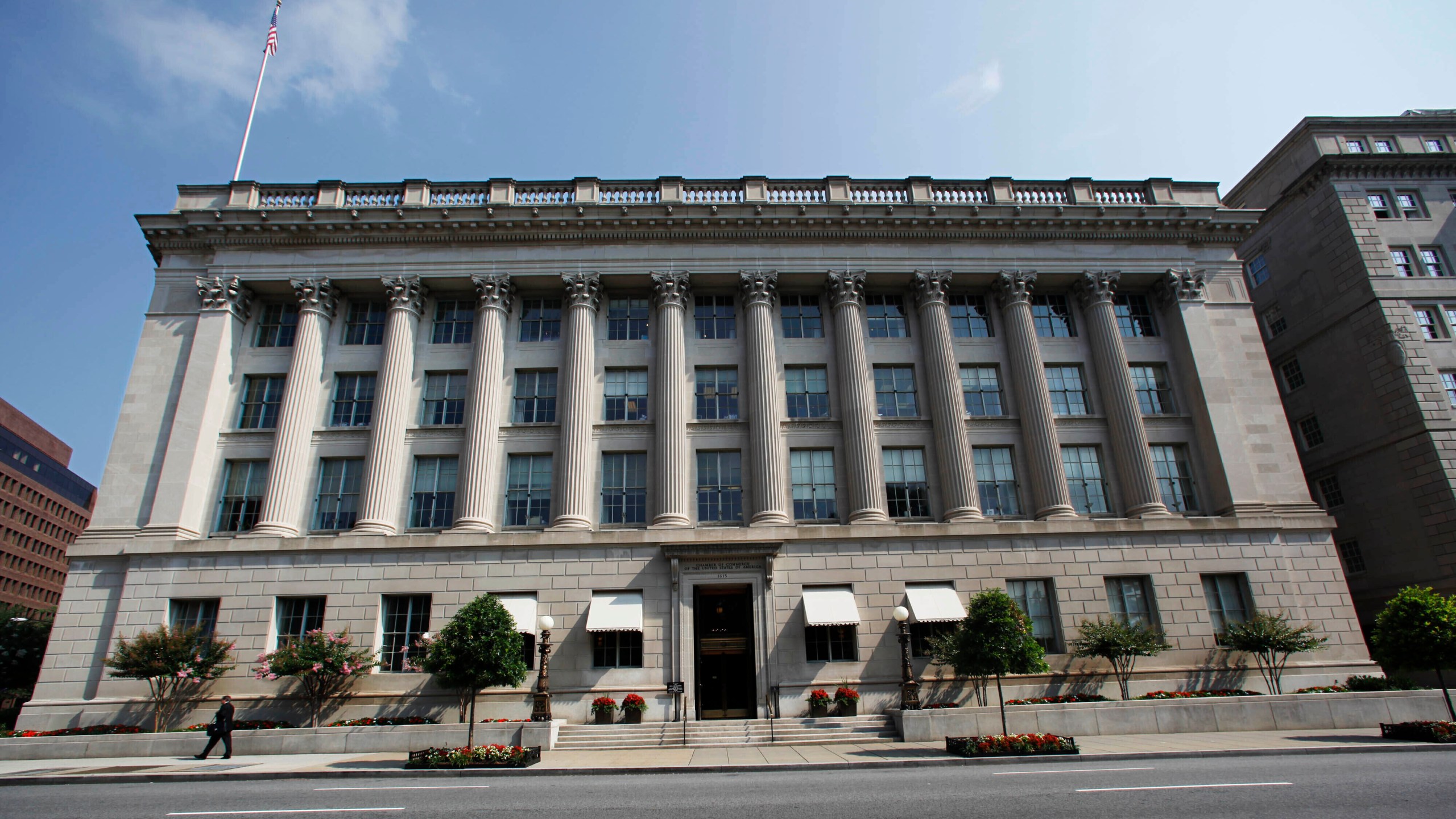 FILE - This Aug. 4, 2009, file photo shows the United States Chamber of Commerce building in Washington. (AP Photo/Manuel Balce Ceneta, File)