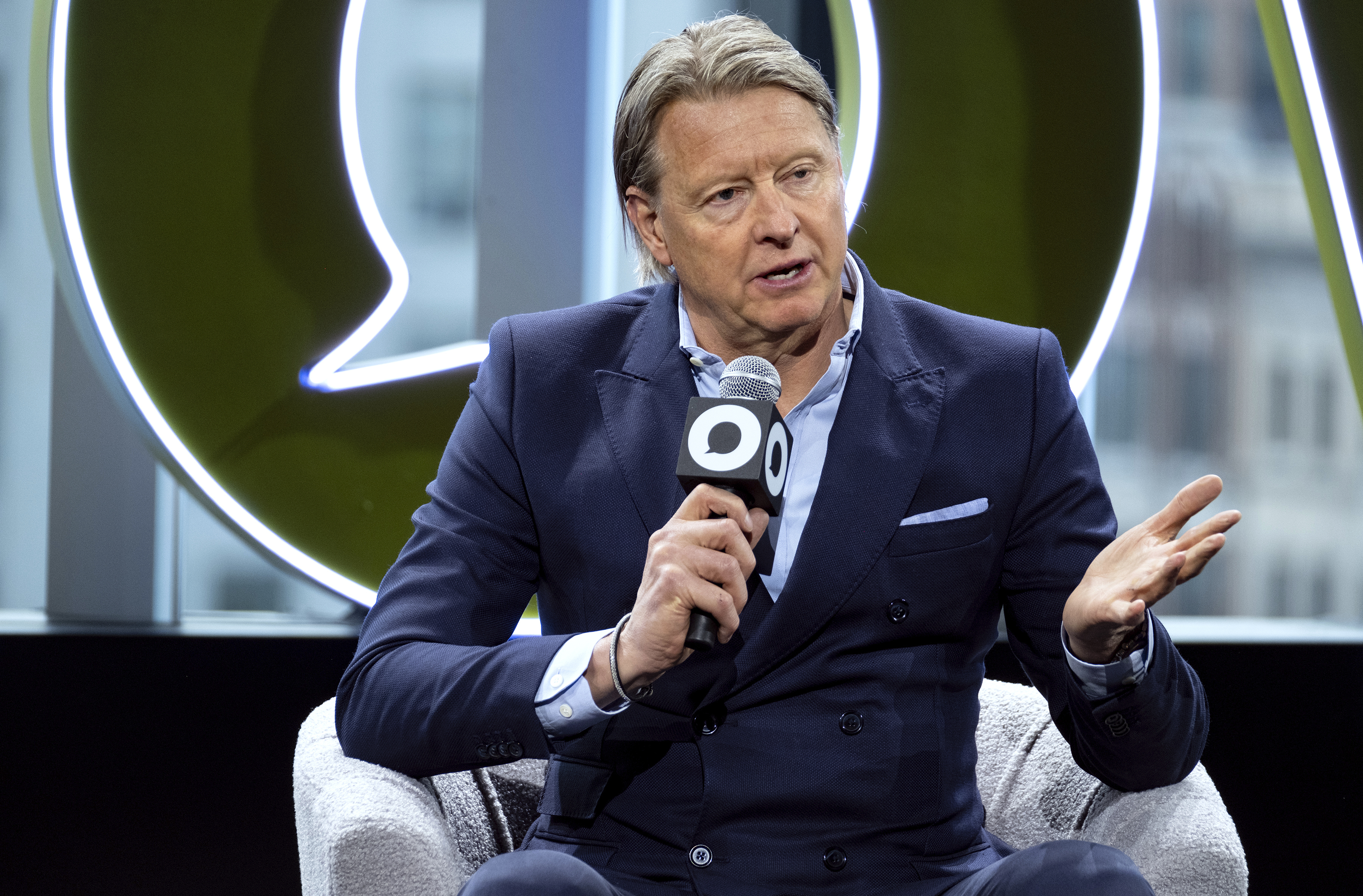 FILE - Verizon CEO Hans Vestberg addresses attendees of the Global Citizen Now conference, Wednesday, May 1, 2024, in New York. (AP Photo/Craig Ruttle)