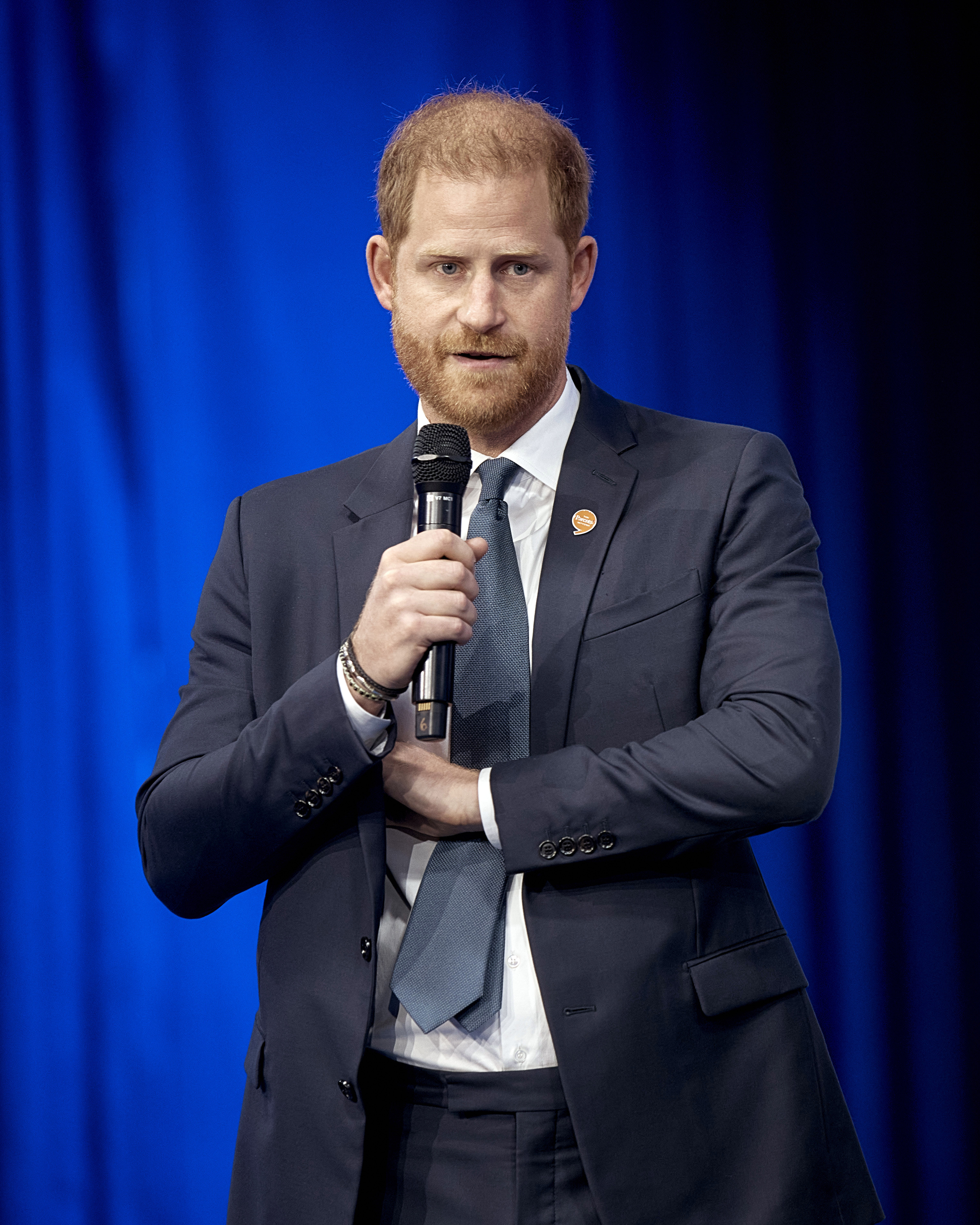 Prince Harry speaks during the Clinton Global Initiative on Tuesday, Sept. 24, 2024, in New York. (AP Photo/Andres Kudacki)