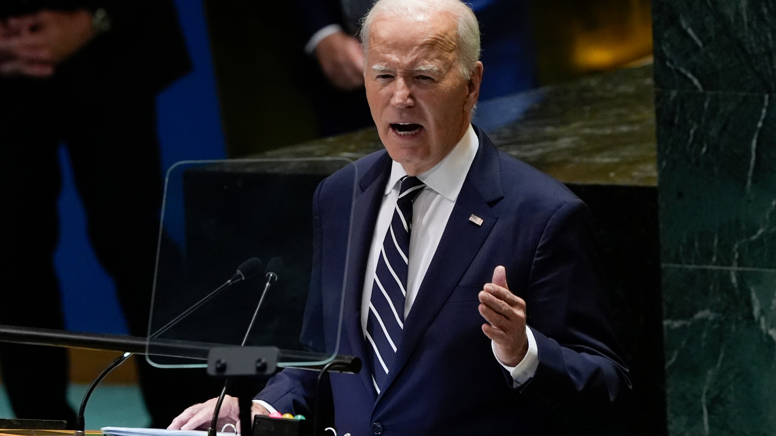 United States President Joe Biden addresses the 79th session of the United Nations General Assembly, Tuesday, Sept. 24, 2024, at UN headquarters. (AP Photo/Manuel Balce Ceneta)