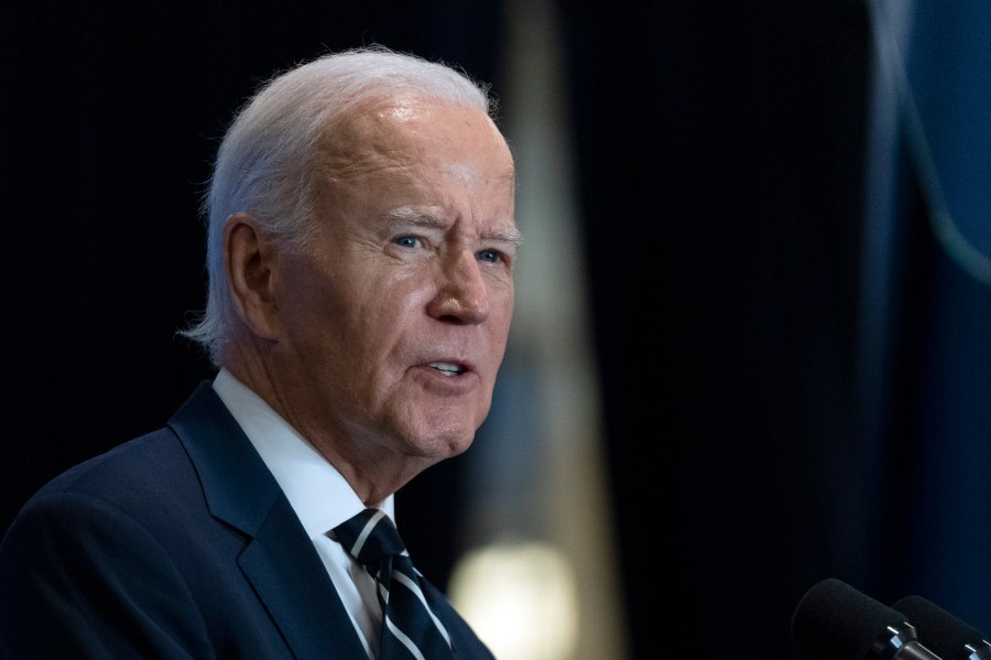 President Joe Biden speaks at the meeting of the Global Coalition to Address Synthetic Drug Threats, in New York, Tuesday, Sept. 24, 2024. (AP Photo/Manuel Balce Ceneta)