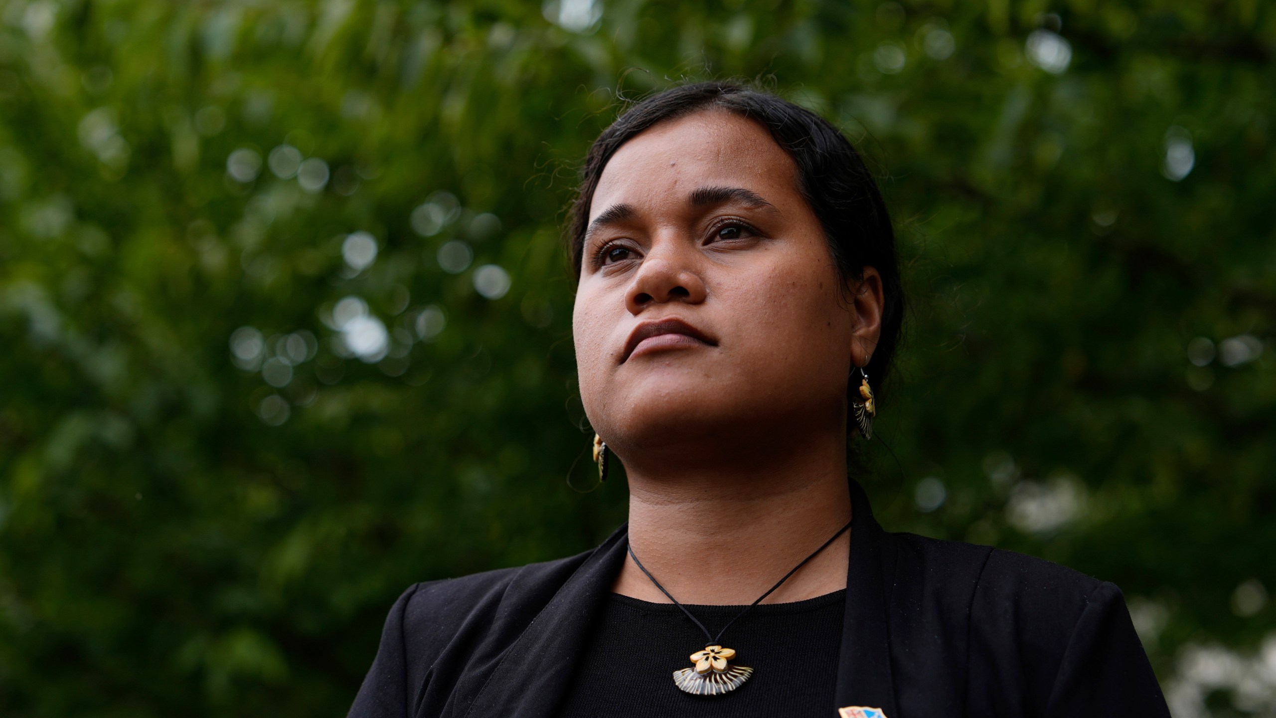 Grace Malie poses for a photo Monday, Sept. 23, 2024, at the United Nations headquarters. (AP Photo/Julia Demaree Nikhinson)