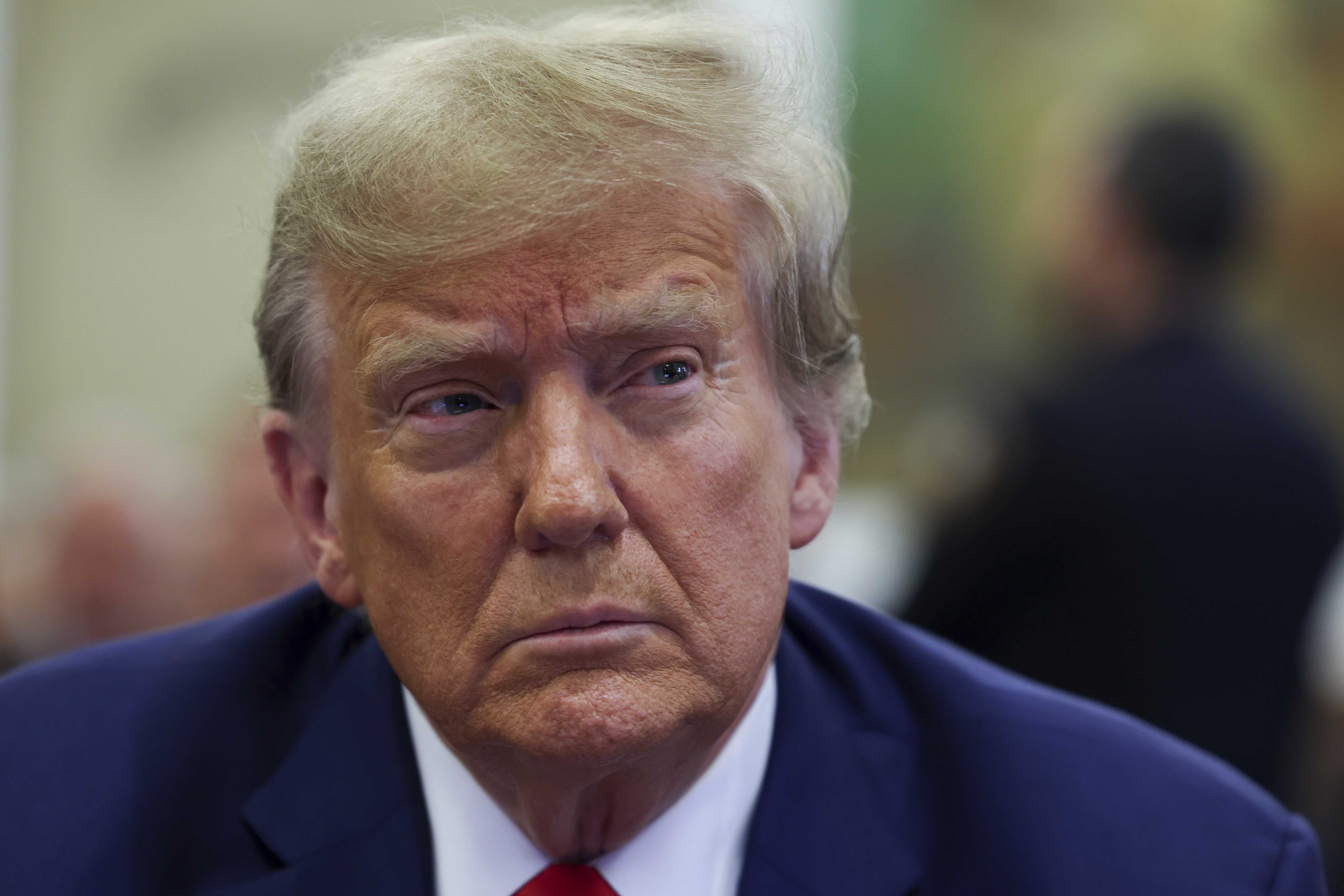 FILE - Former U.S. President Donald Trump attends the closing arguments in the Trump Organization civil fraud trial at New York State Supreme Court in New York, Jan. 11, 2024. (Shannon Stapleton/Pool Photo via AP, File)