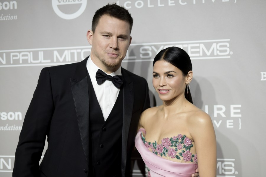 FILE - Channing Tatum, left, and Jenna Dewan Tatum attend the 5th Annual Baby2Baby Gala Honoring Jennifer Garner held at 3Labs in Culver City, Calif., Nov. 12, 2016. (Richard Shotwell/Invision/AP, File)