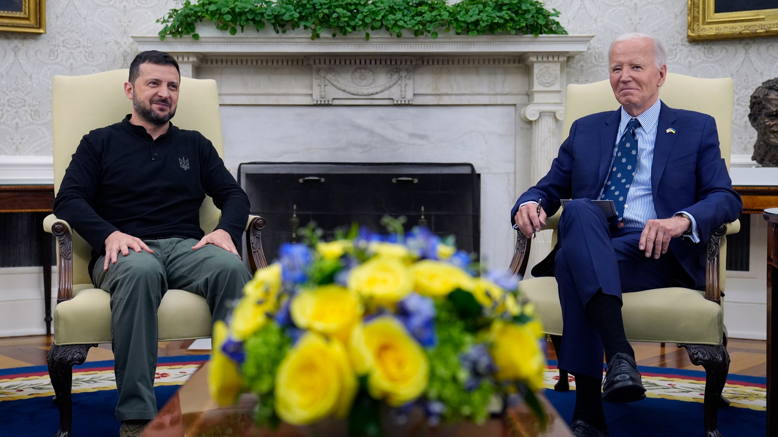 President Joe Biden meets with Ukraine's President Volodymyr Zelenskyy in the Oval Office of the White House in Washington, Thursday, Sept. 26, 2024. (AP Photo/Susan Walsh)