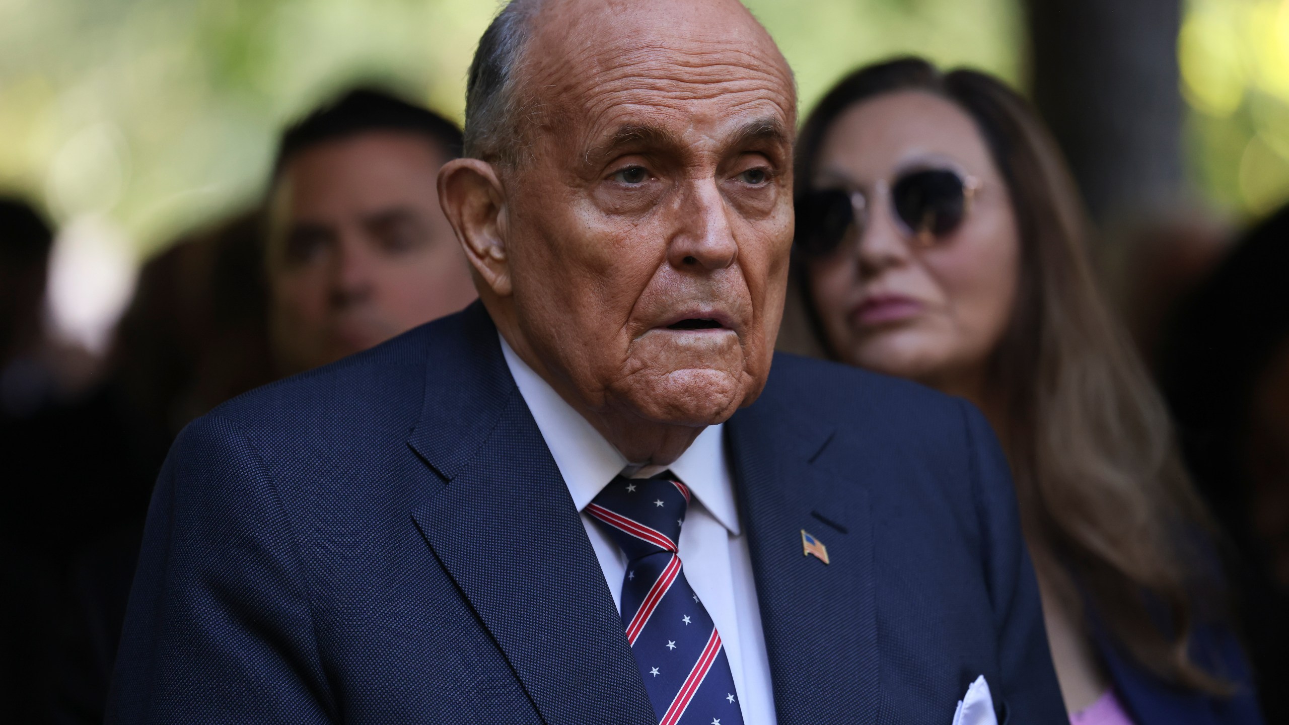 Former New York City Mayor Rudy Giuliani, attends the 9/11 Memorial ceremony on the 23rd anniversary of the Sept. 11, 2001 attacks, Wednesday, Sept. 11, 2024, in New York. (AP Photo/Yuki Iwamura)