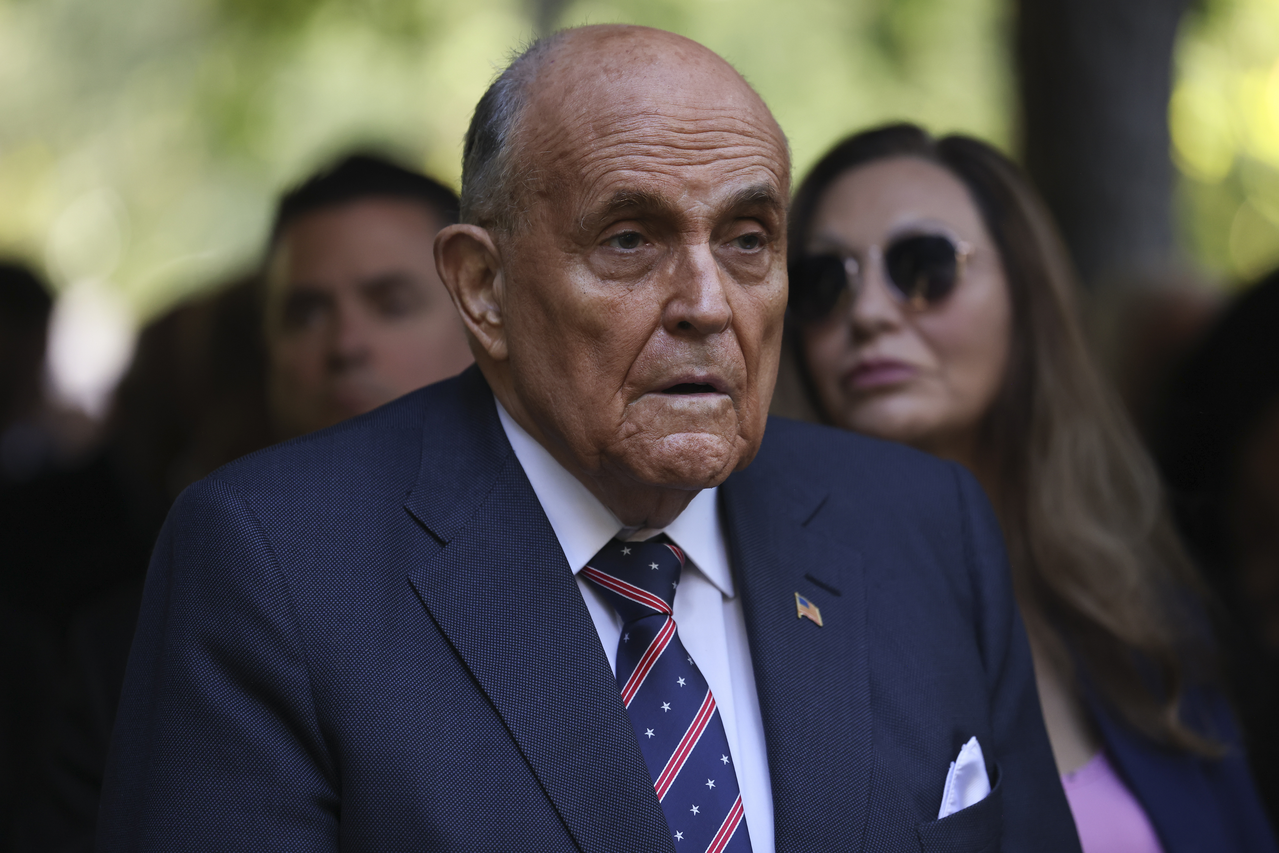 Former New York City Mayor Rudy Giuliani, attends the 9/11 Memorial ceremony on the 23rd anniversary of the Sept. 11, 2001 attacks, Wednesday, Sept. 11, 2024, in New York. (AP Photo/Yuki Iwamura)