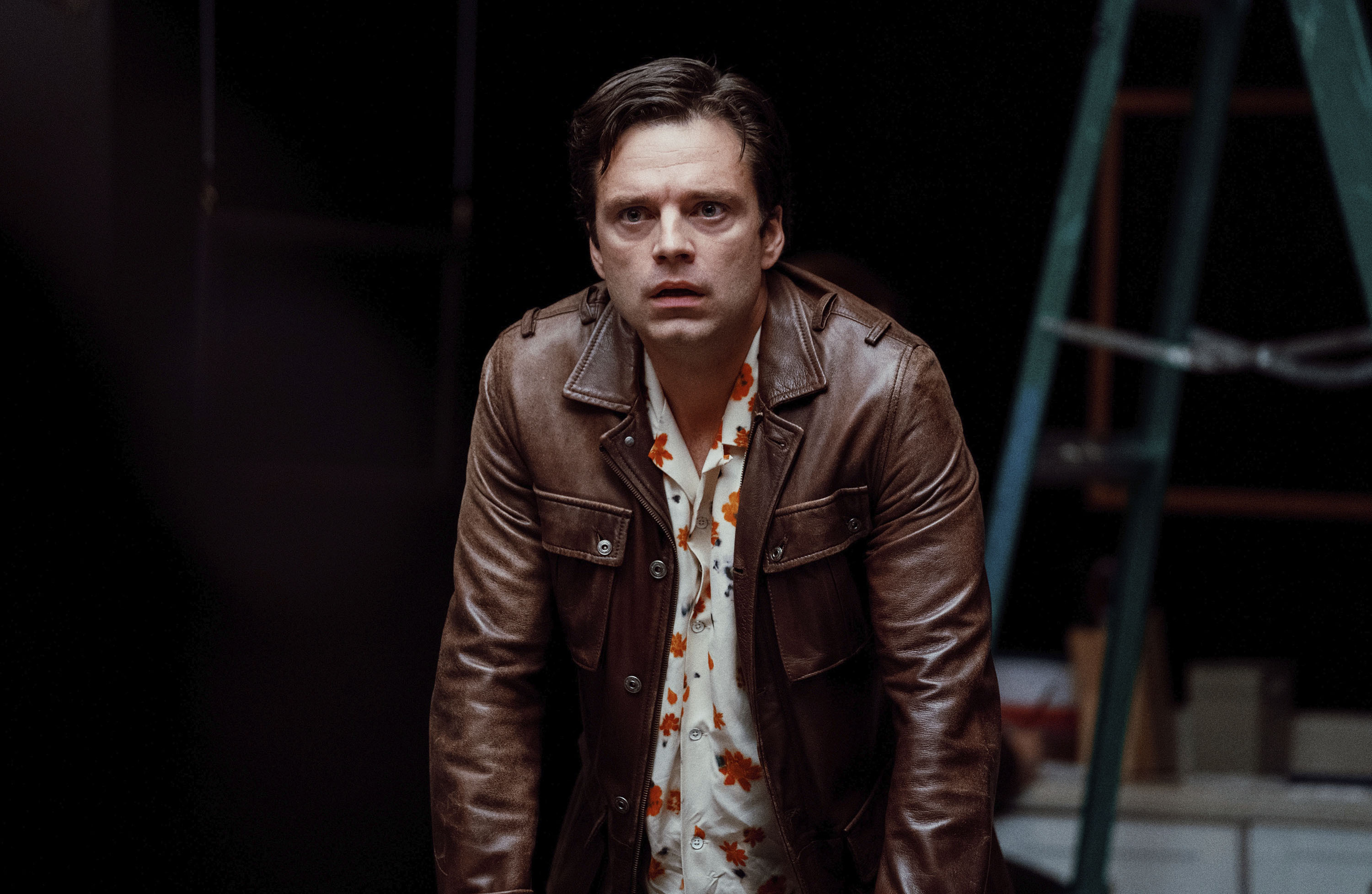 This image released by A24 shows Sebastian Stan in a scene from "A Different Man." (Matt Infante/A24 via AP)