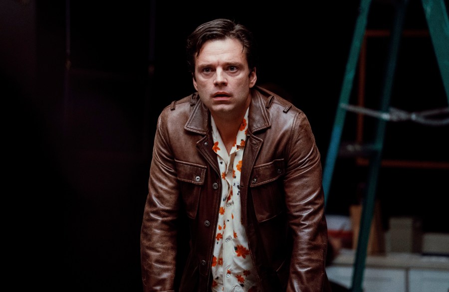 This image released by A24 shows Sebastian Stan in a scene from "A Different Man." (Matt Infante/A24 via AP)