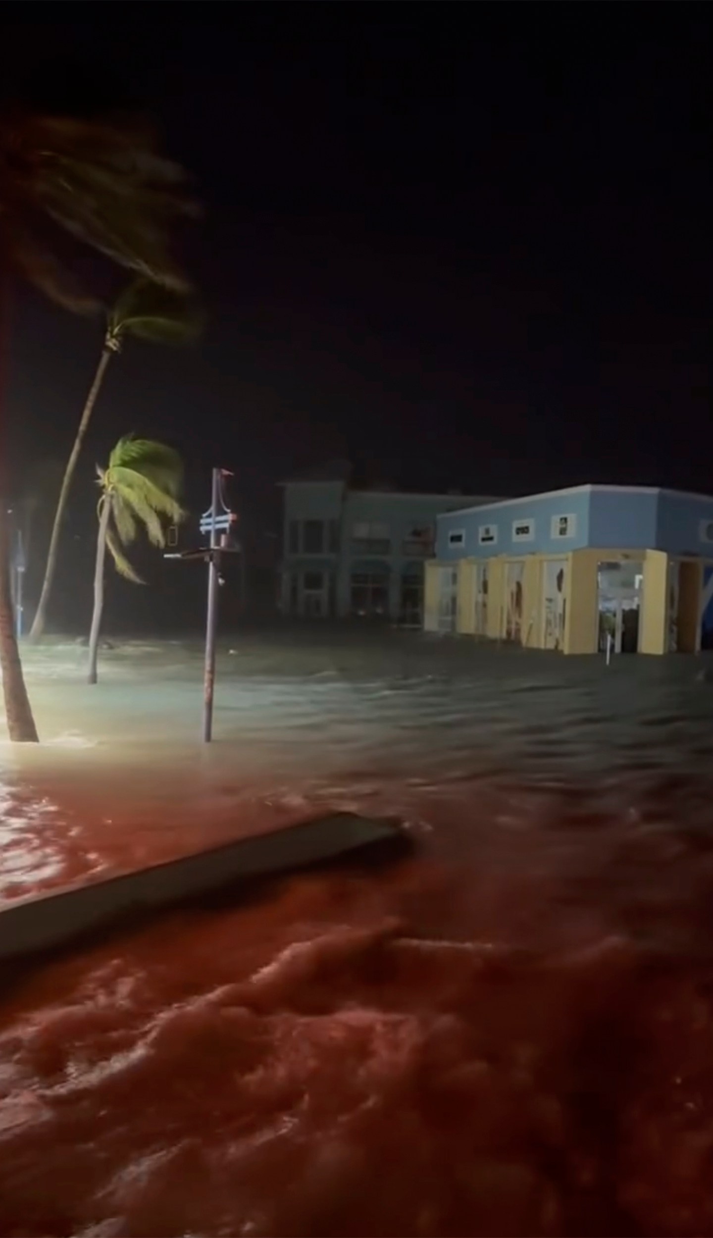 This photo provided by Lee County Sheriff's office shows floodwaters by Hurricane Helene in Fort Myers Beach, Fla., on Thursday, Sept. 26, 2024. (Lee County Sheriff's Office via AP)