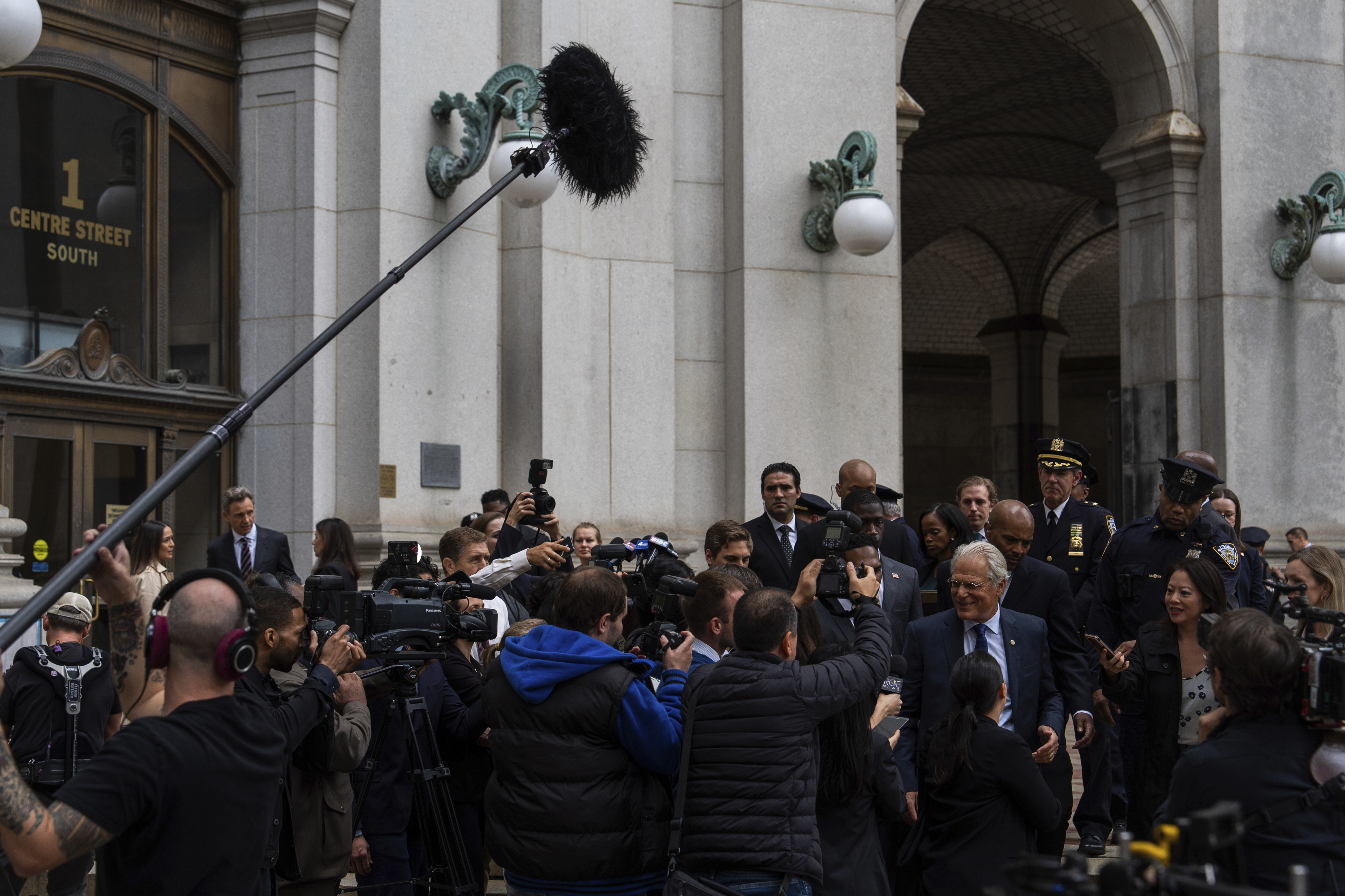 Bruce Altman films an episode of Law & Order, Friday, Sept. 27, 2024, in New York. (AP Photo/Julia Demaree Nikhinson)