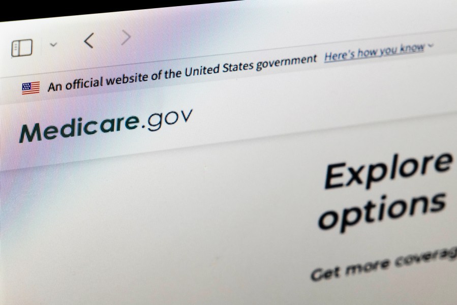 The Medicare website is seen on a computer in New York on Thursday, Sept. 26, 2024. (AP Photo/Rachel Leathe)