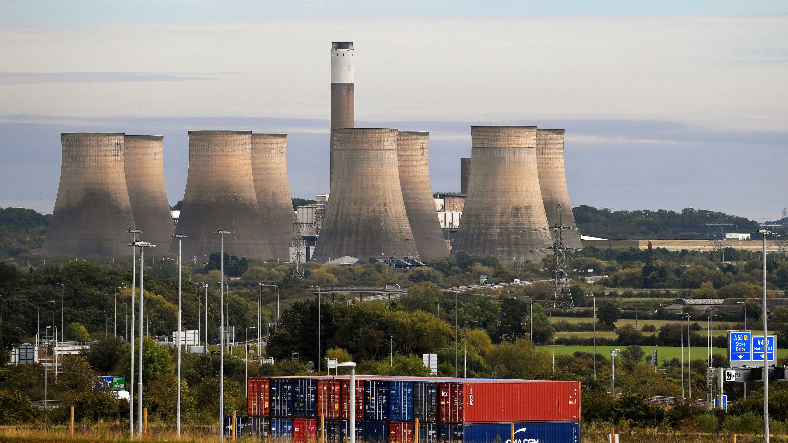 General view of Ratcliffe-on-Soar power station in Nottingham, England, Sunday, Sept. 29, 2024. The UK's last coal-fired power plant, Ratcliffe-on-Soar, will close, marking the end of coal-generated electricity in the nation that sparked the Industrial Revolution. (AP Photo/Rui Vieira)