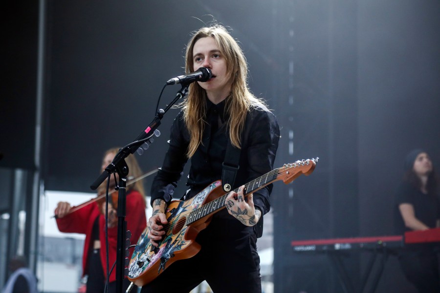 Singer-songwriter Julien Baker performs during the All Things Go Music Festival on Sunday, Sept. 29, 2024, at Forest Hills Stadium in Forest Hills, N.Y. (Photo by Andy Kropa/Invision/AP)