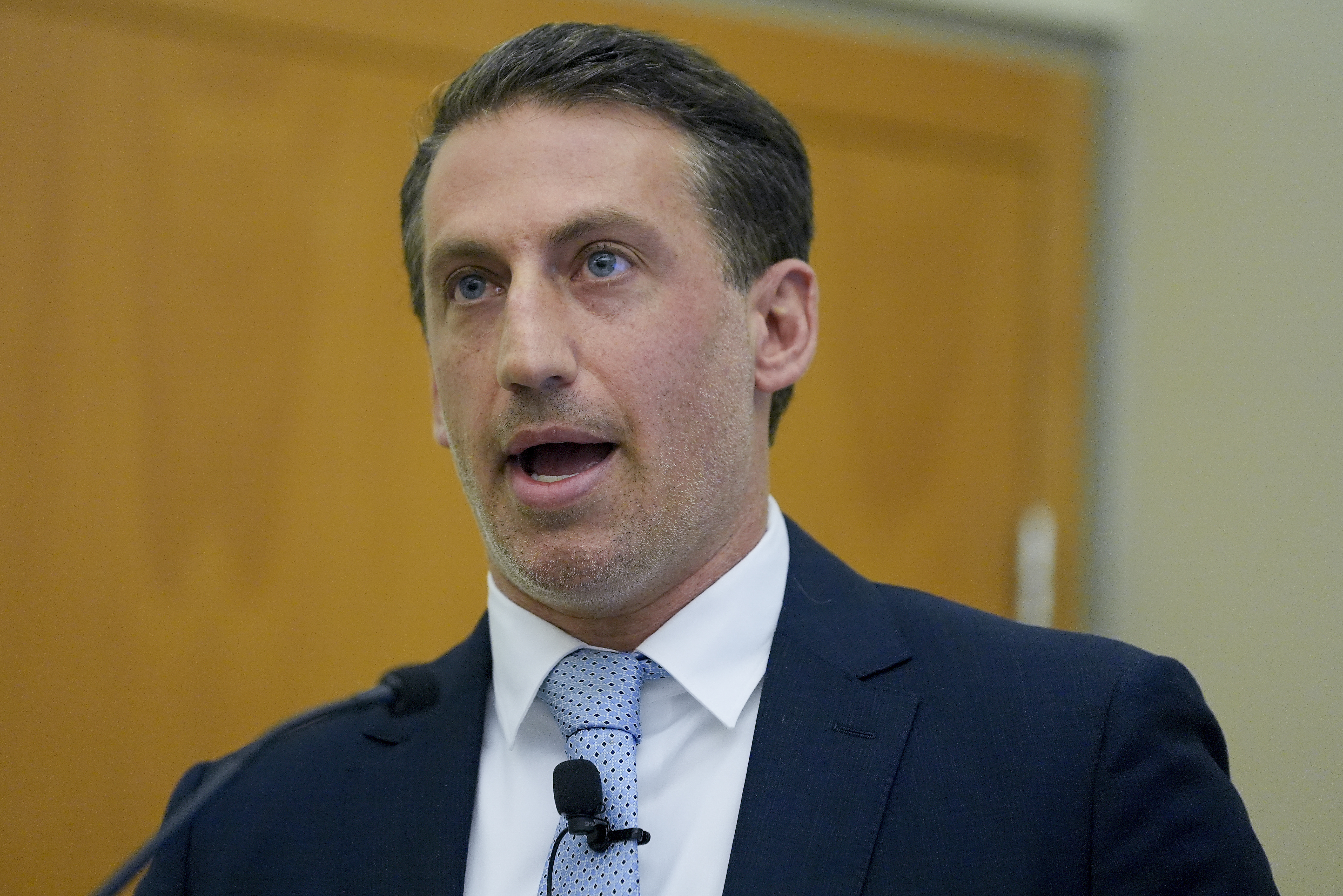 Alex Spiro, attorney for New York City Mayor Eric Adams, speaks during a news conference, Monday, Sept. 30, 2024, in New York. (AP Photo/Pamela Smith)