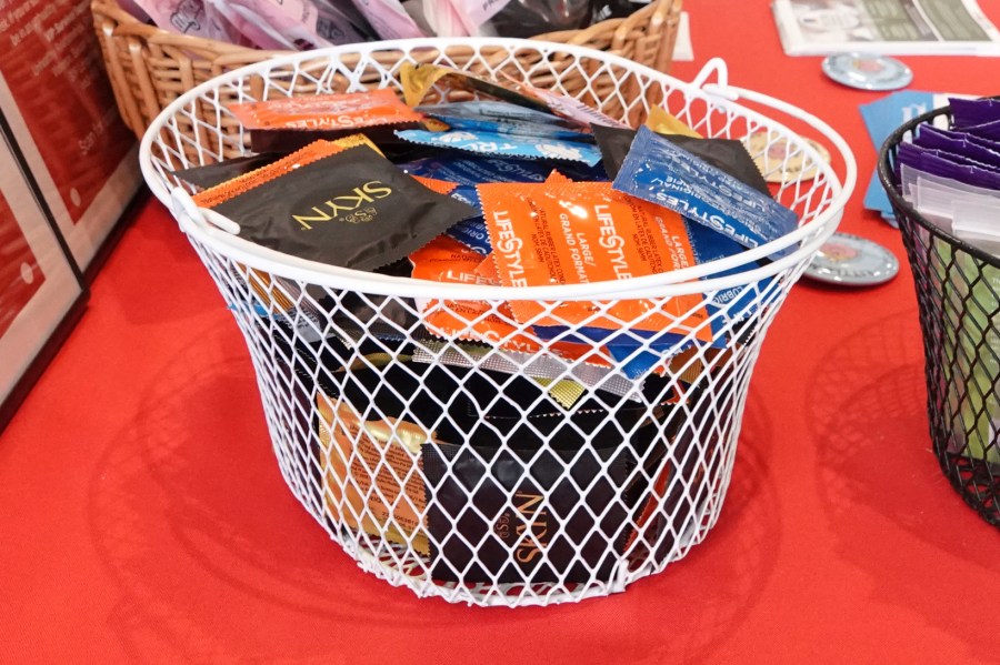 Condoms and other sexual wellness items are made available to students at the University of Mississippi campus in Oxford, Miss., Wednesday, Aug. 28, 2024. (AP Photo/Karen Pulfer Focht)