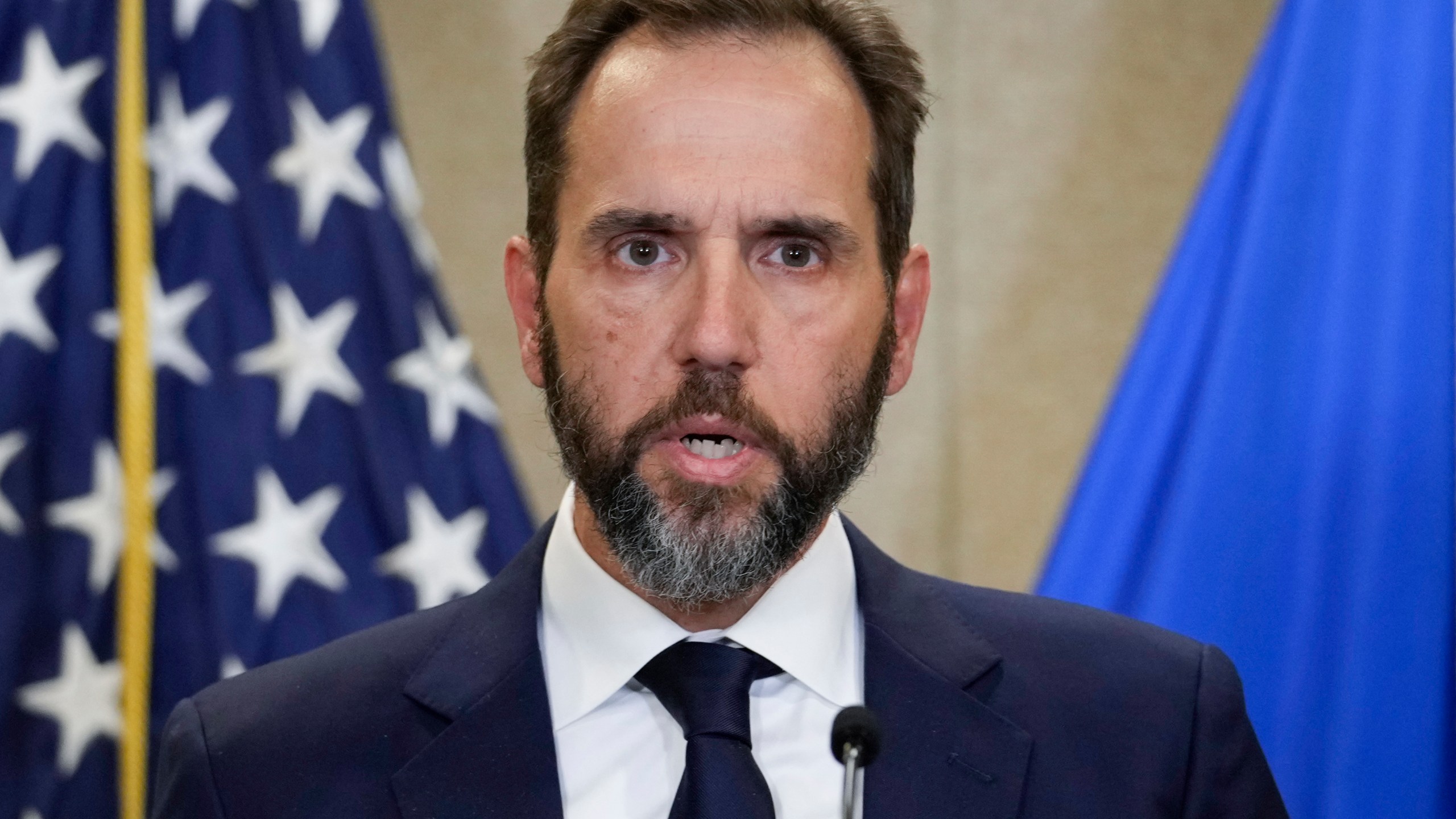 FILE - Special counsel Jack Smith speaks to the media about an indictment of former President Donald Trump, Aug. 1, 2023, in Washington. (AP Photo/J. Scott Applewhite, File)