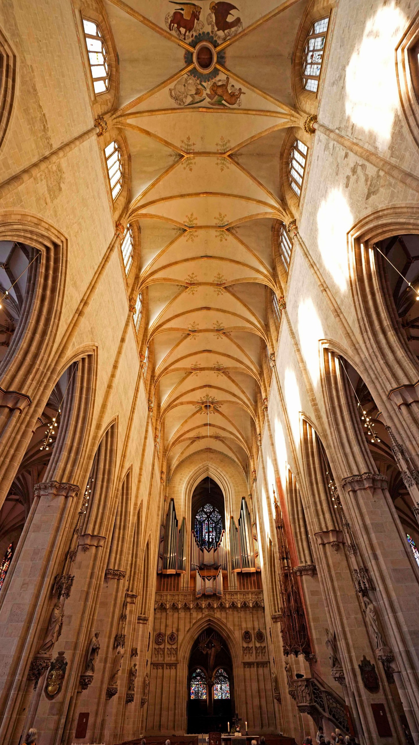 Interior view of Ulmer Münster, the world's tallest church, in Ulm, Germany, Wednesday, Sept. 18, 2024. (AP Photo/Matthias Schrader)