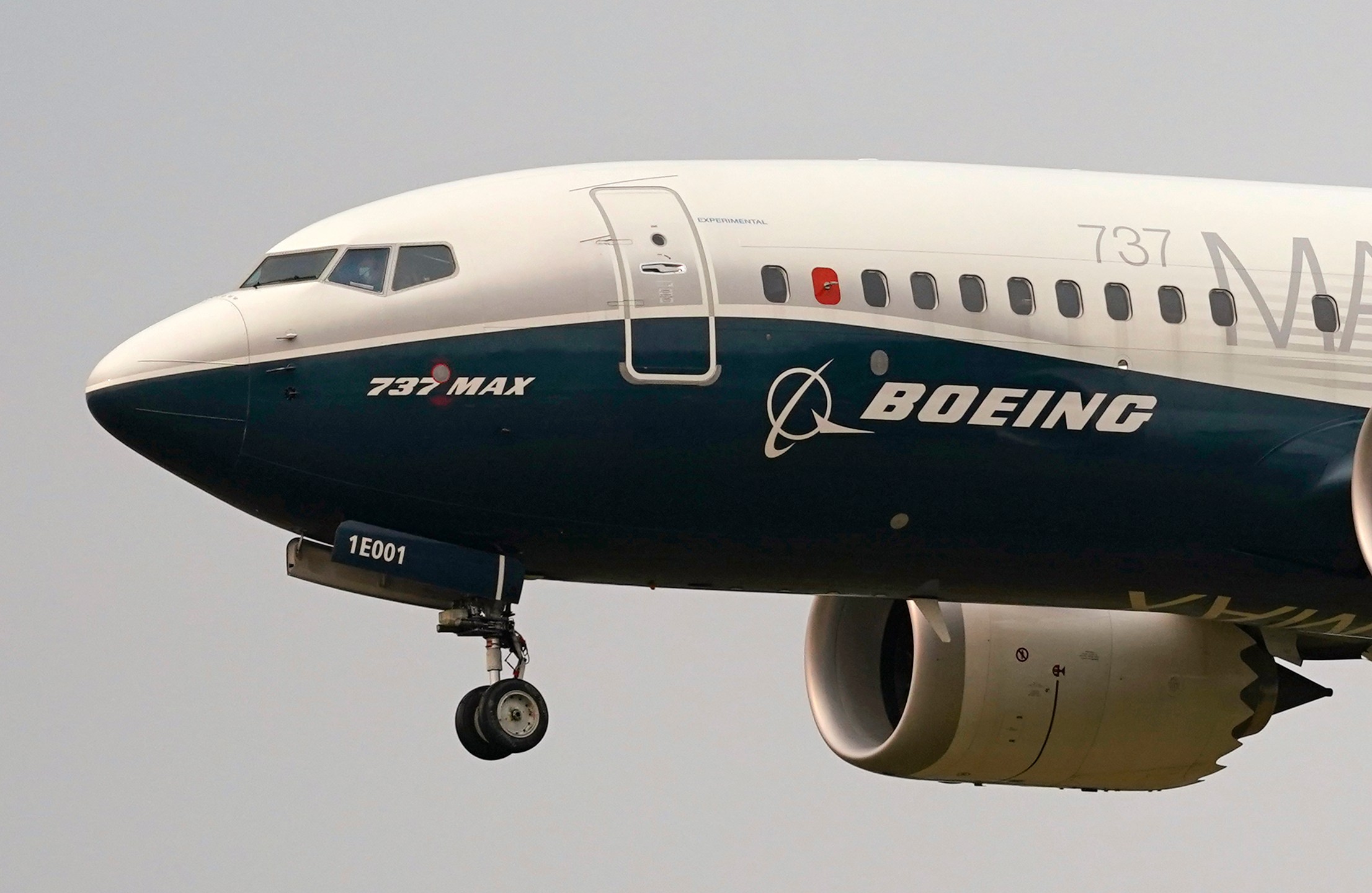 FILE - A Boeing 737 Max jet prepares to land at Boeing Field following a test flight in Seattle, Sept. 30, 2020. Two U.S. senators have asked the Department of Justice to take tougher action against Boeing executives by holding them criminally accountable for safety issues that have impacted its airplanes, Thursday, Oct. 3, 2024. (AP Photo/Elaine Thompson, File)