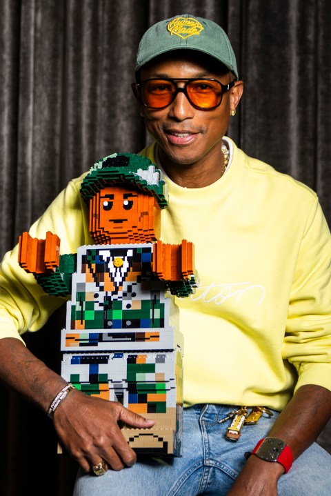 Pharrell Williams poses for a portrait to promote the film "Piece by Piece" during the Toronto International Film Festival, Monday, Sept. 9, 2024, in Toronto. (Photo by Arthur Mola/Invision/AP)