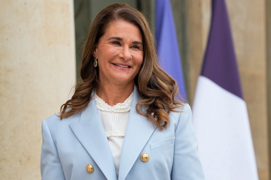 FILE - Melinda Gates, co-chair of the Bill and Melinda Gates Foundation, poses for photographers as she arrives for a meeting after a meeting on the sideline of the gender equality conference at the Elysee Palace in Paris, July 1, 2021. (AP Photo/Michel Euler, File)